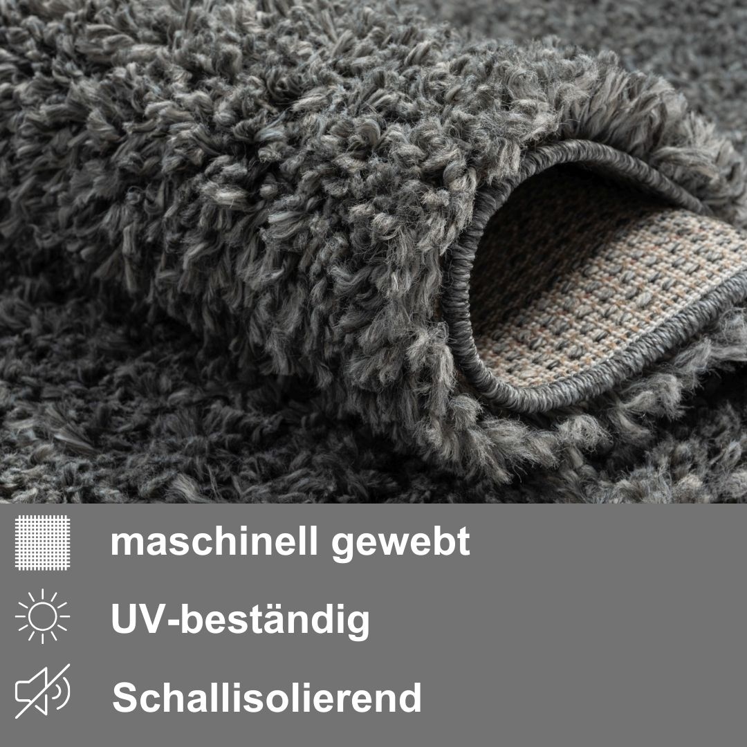 Myflair Möbel & Accessoires Hochflor-Teppich »My Shaggy«, rechteckig, 37 mm Höhe, Shaggy, Uni-Farben, leicht glänzend, Microfaser, extra flauschig