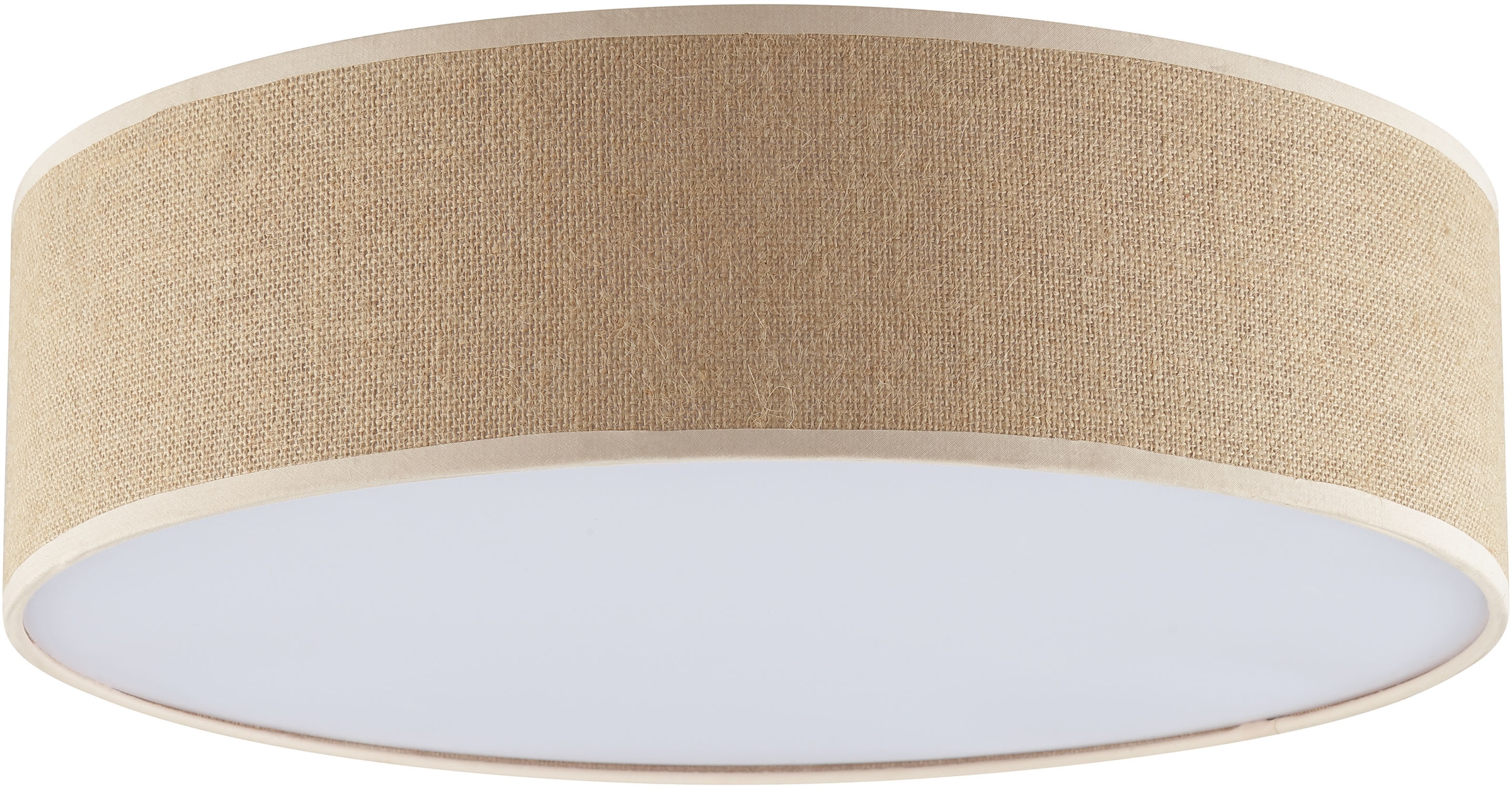 my home Deckenleuchte »Mindelstetten«, 3 flammig, Leuchtmittel E27 | ohne Leuchtmittel, mit Leinenstoffschirm, Höhe 14 cm, Ø 48 cm