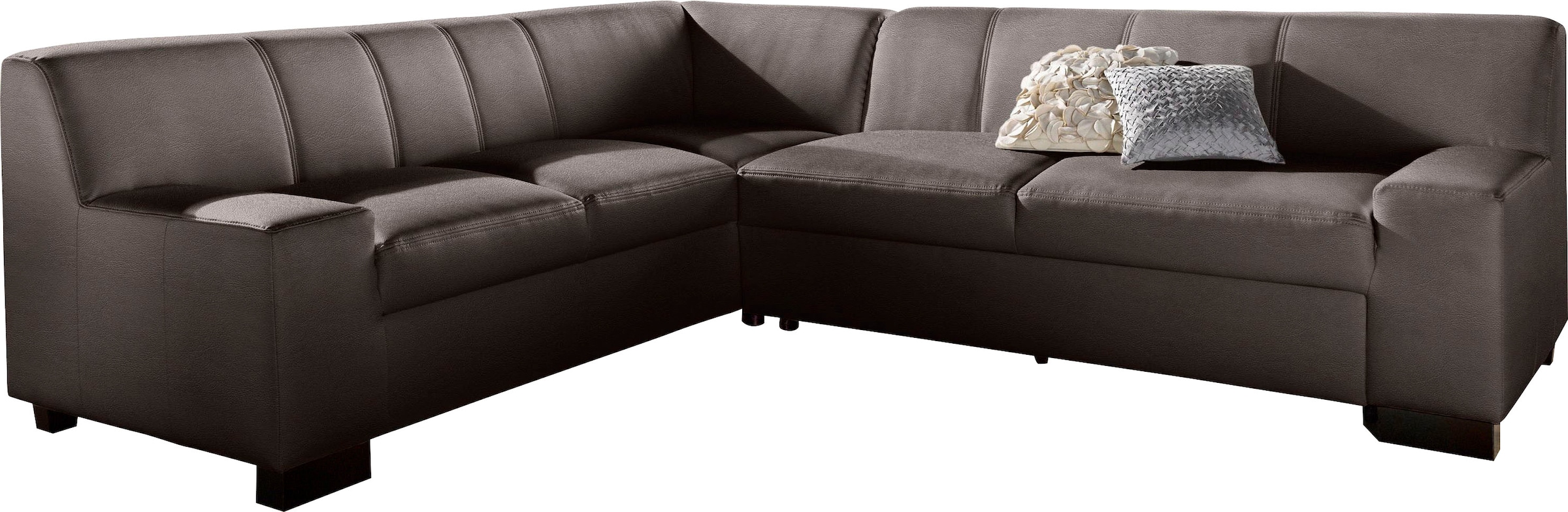 DOMO collection Ecksofa »Norma, moderne Armlehnen, zeitlos und elegant, L-Form«, wahlweise mit Bettfunktion
