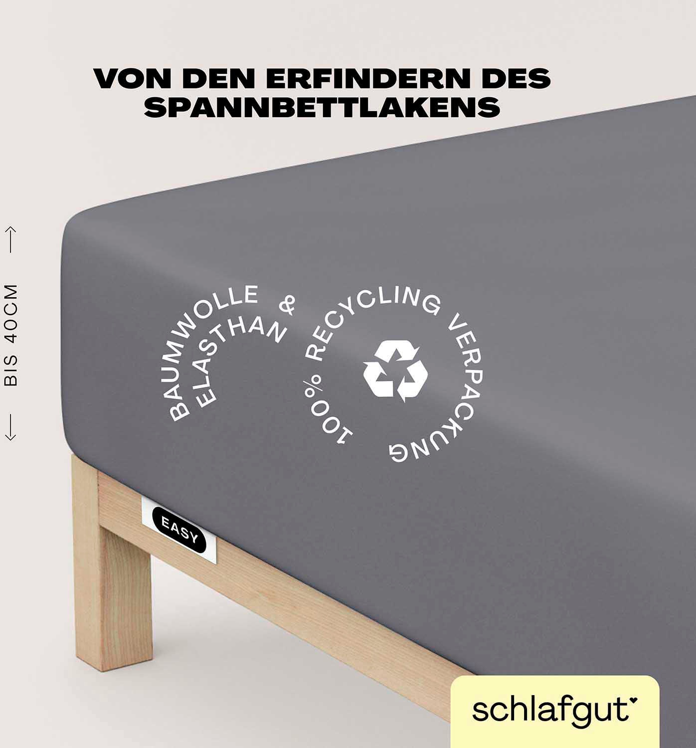 Schlafgut Spannbettlaken »EASY Jersey Elasthan Boxspring«, MADE IN GREEN by OEKO-TEX®