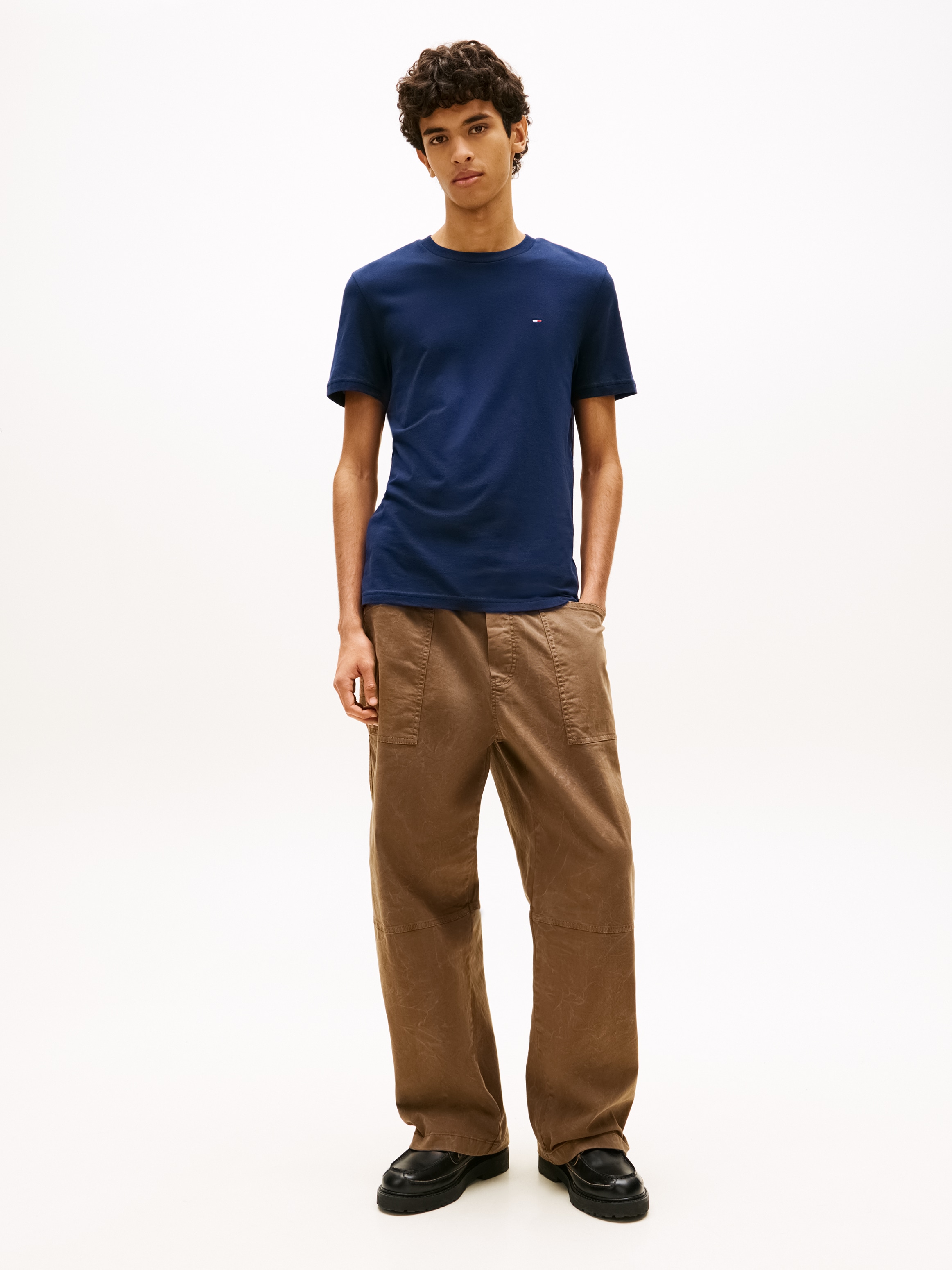Tommy Jeans Rundhalsshirt »TJM XSLIM 2PACK JERSEY TEE EXT« Packung, 2er-Pack,  Logostickerei, 2Pack