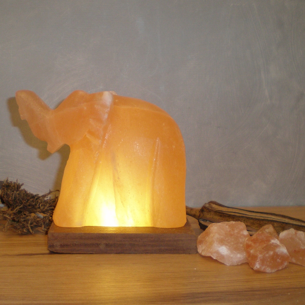 HIMALAYA SALT DREAMS Salzkristall-Tischlampe »Elefant«, Handgefertigt aus Salzkristall - jeder Stein ein Unikat, H: ca.11 cm
