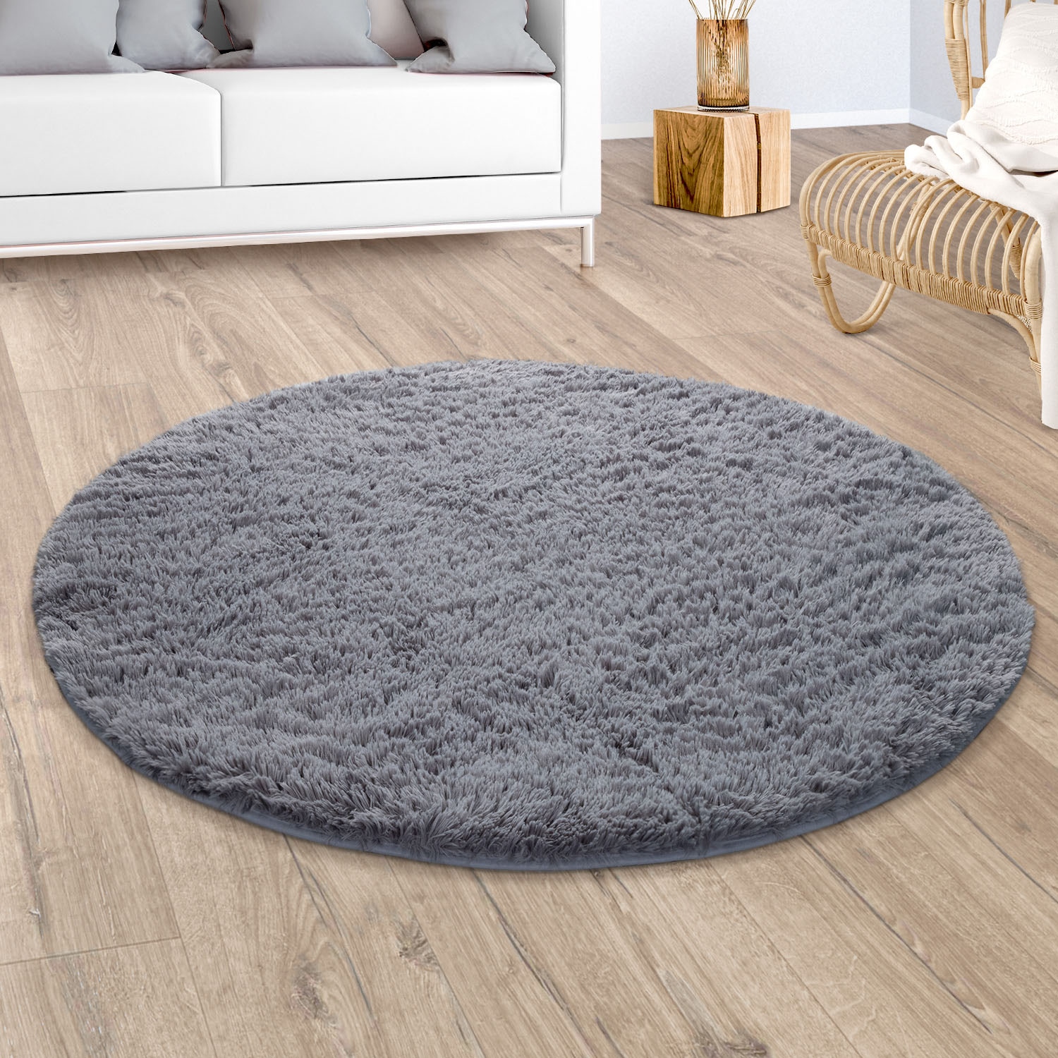 Paco Home Hochflor-Teppich rund, weich kuschelig Farben, besonders OTTO Uni 591«, kaufen »Silky bei und