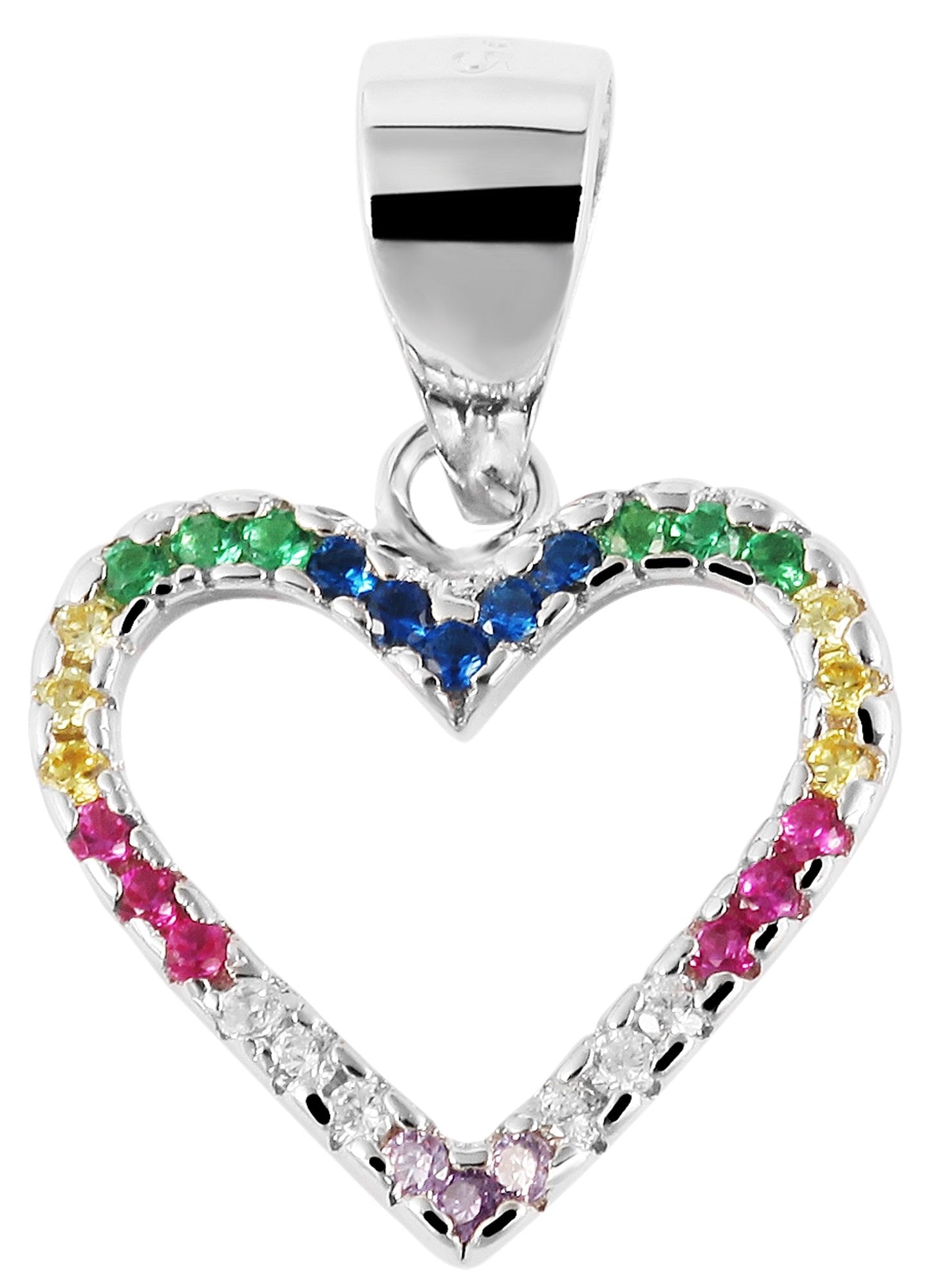 Adelia´s Herzanhänger »Damen Anhänger ¿ Herz Herzanhänger aus 925 Silber mit Zirkonia«