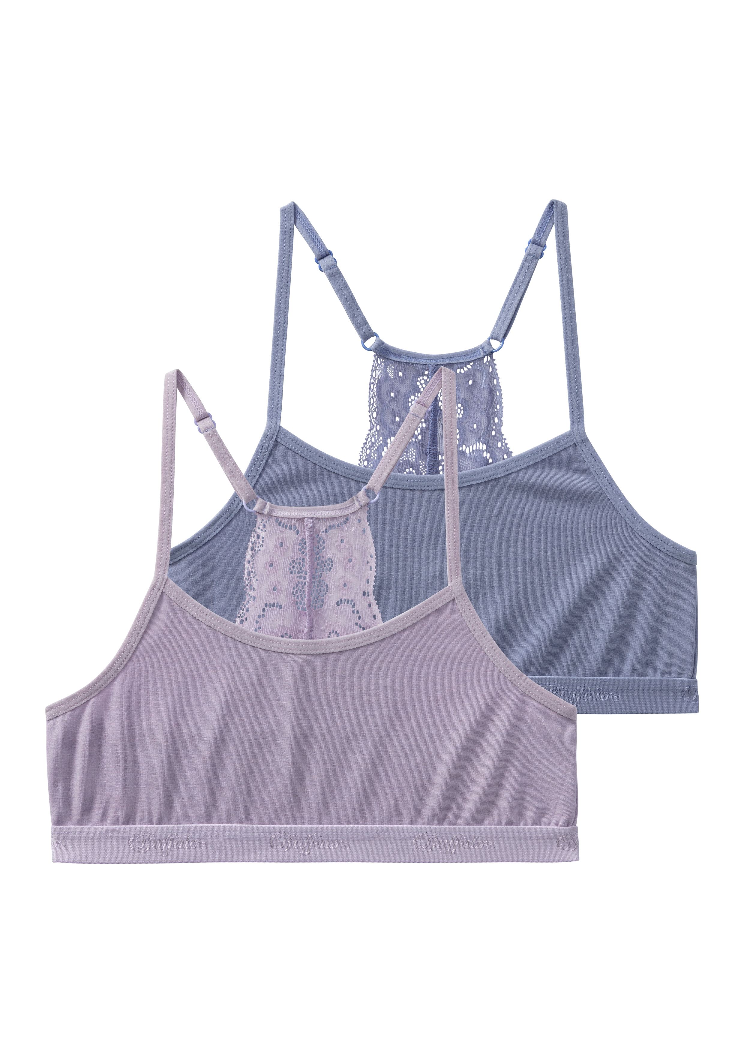 Buffalo Mädchen Bustier Packung, 2 Stk. tlg., Ringerücken aus schöner Spitze, Größe N-Gr