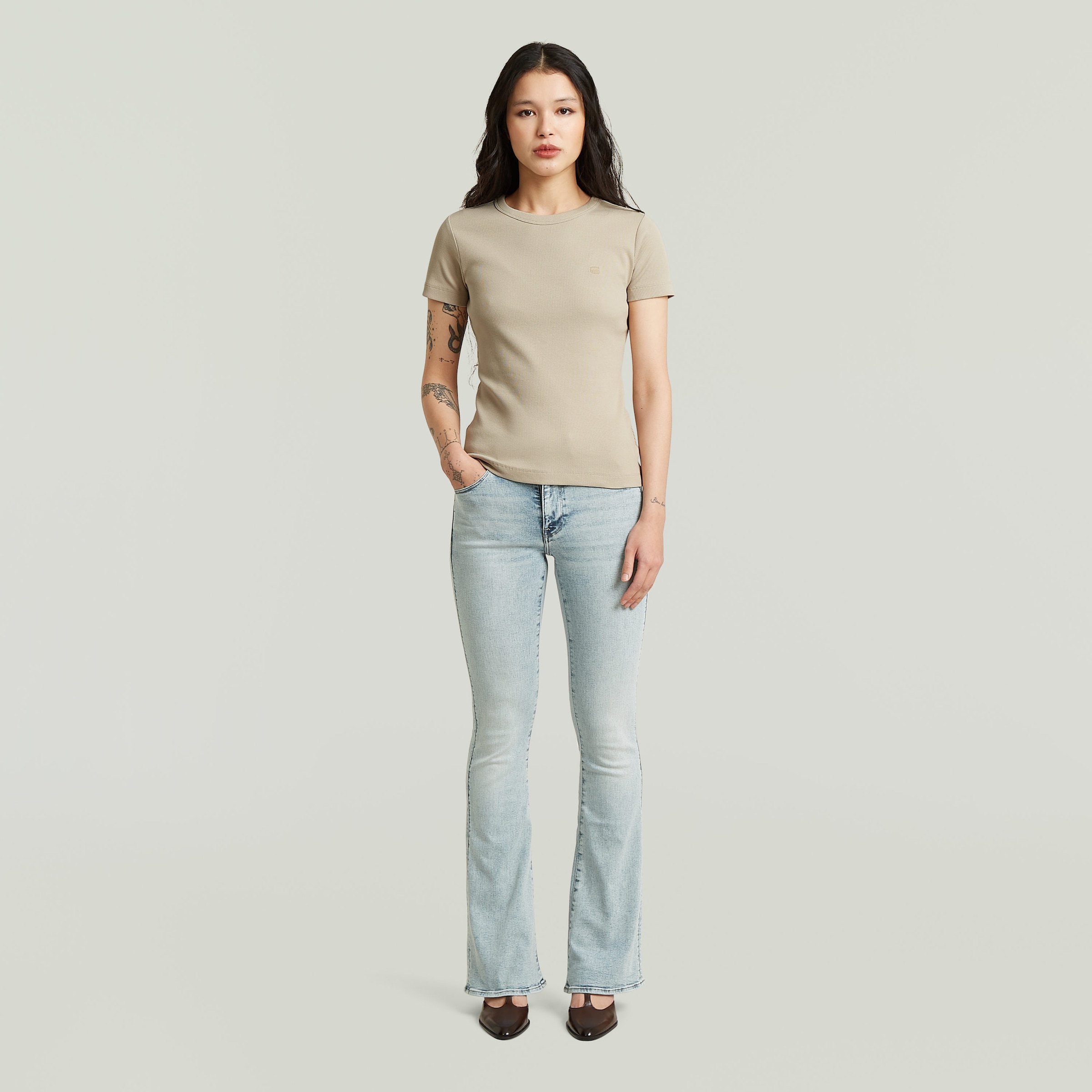 G-STAR Bootcut-Jeans »3301 Flare Wmn« aus Stretch-Denim