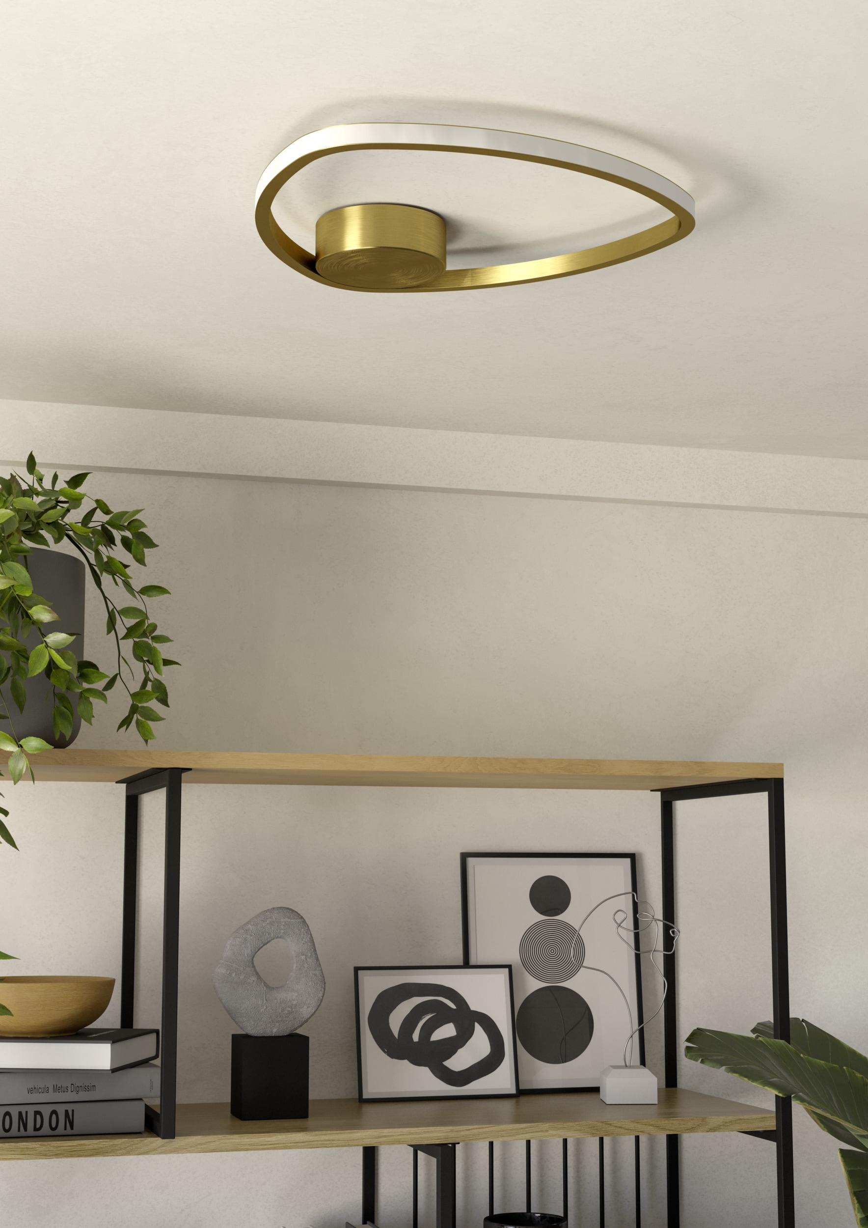 EGLO LED Deckenleuchte »MOSCHELLA Deckenlampe - Stahl, Alu - LED - 9,7W - IP20« LED-Modul 1 Stk. Kaltweiß | Neutralweiß | Warmweiß Wohzimmerlampe, Esszimmerlampe, Flur, Schlafzimmer, H4 x Ø37,5 cm