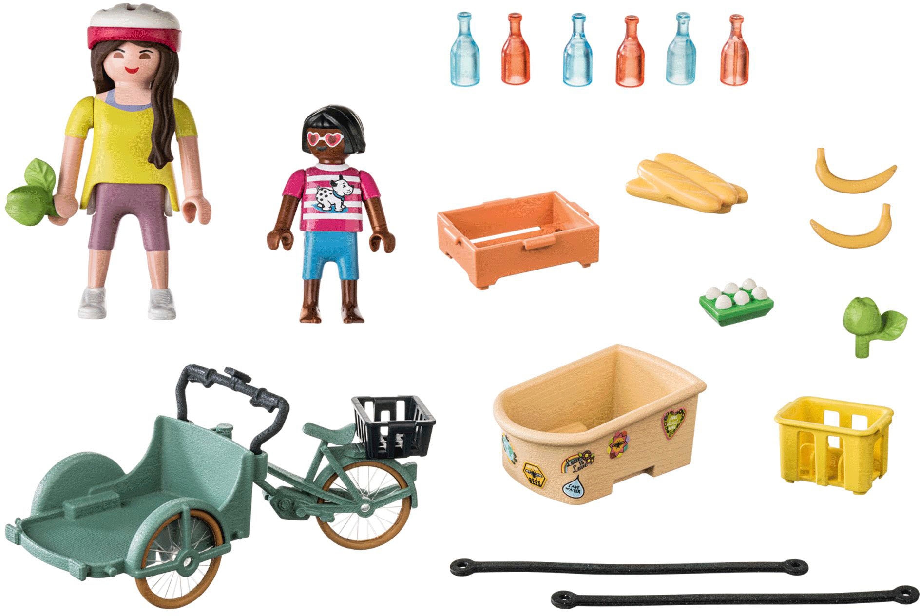 Playmobil® Konstruktions-Spielset »Lastenfahrrad (71306), Country«, (28 St.), teilweise aus recyceltem Material; Made in Europe