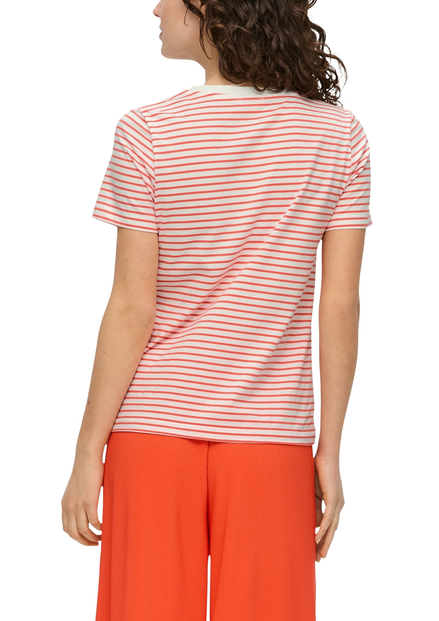 s.Oliver T-Shirt, mit Streifen und V-Ausschnitt