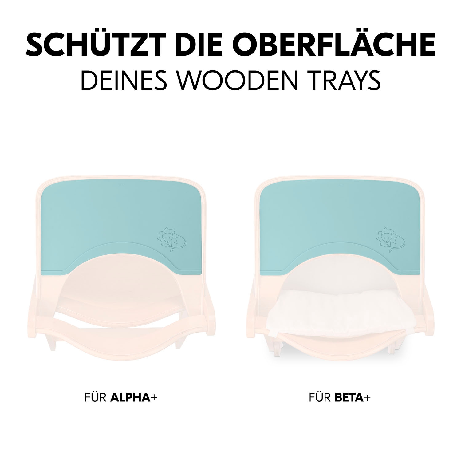 Hauck Platzset »Highchair Wooden Tray Mat, Lion Mint«, für Hochstuhl-Essbretter