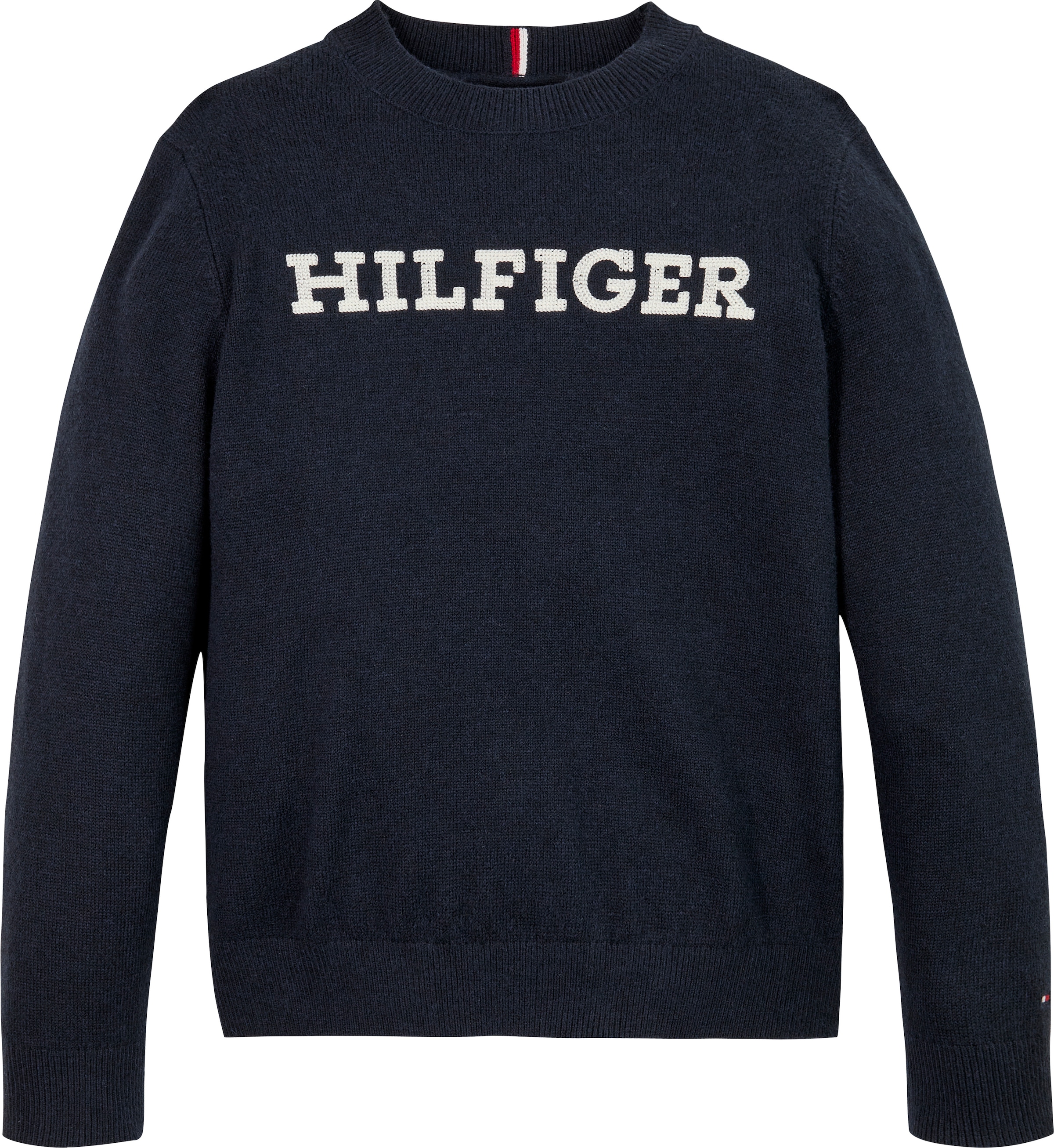 Tommy Hilfiger Strickpullover »MONOTYPE REGULAR SWEATER«, mit aufgesticktem Logo