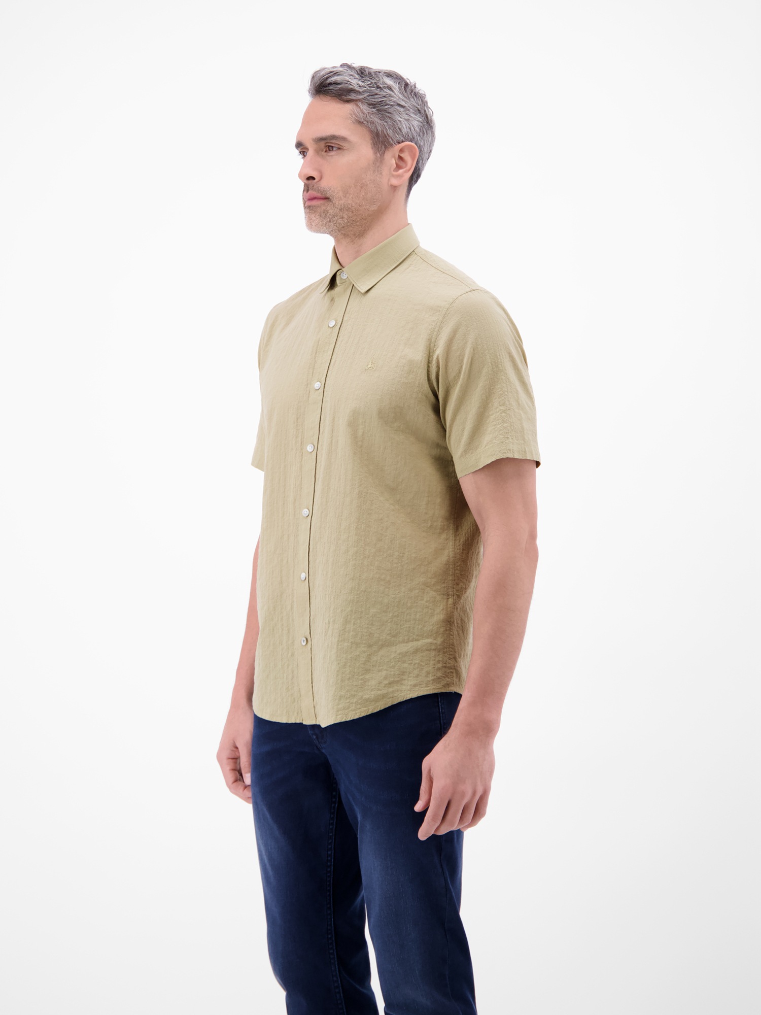 LERROS Kurzarmhemd »Kurzarmhemd im Knitterlook«