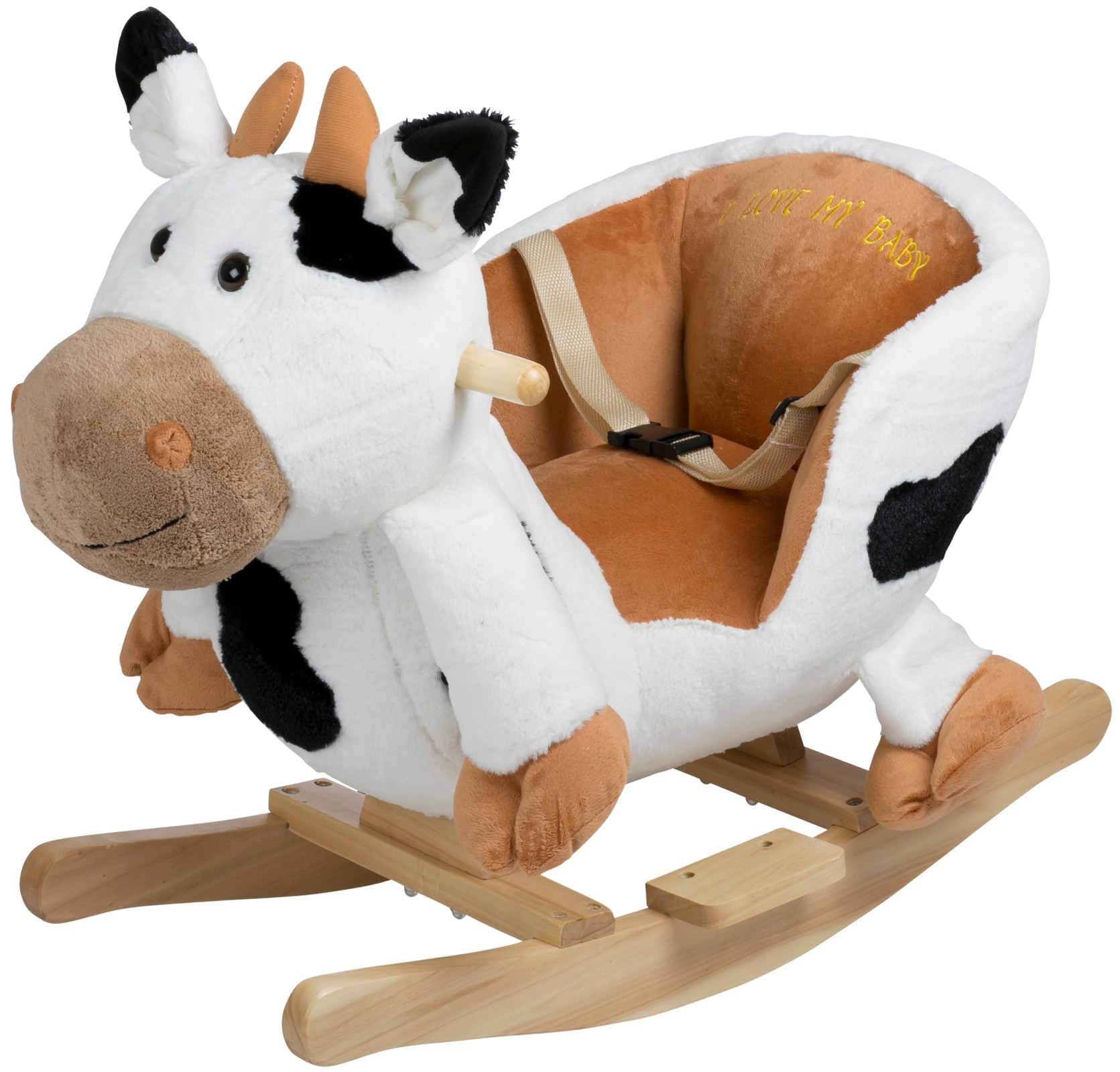 Schaukeltier »Rocker Cow«, mit Kufen und Griffen aus Birkenholz; Made in Europe