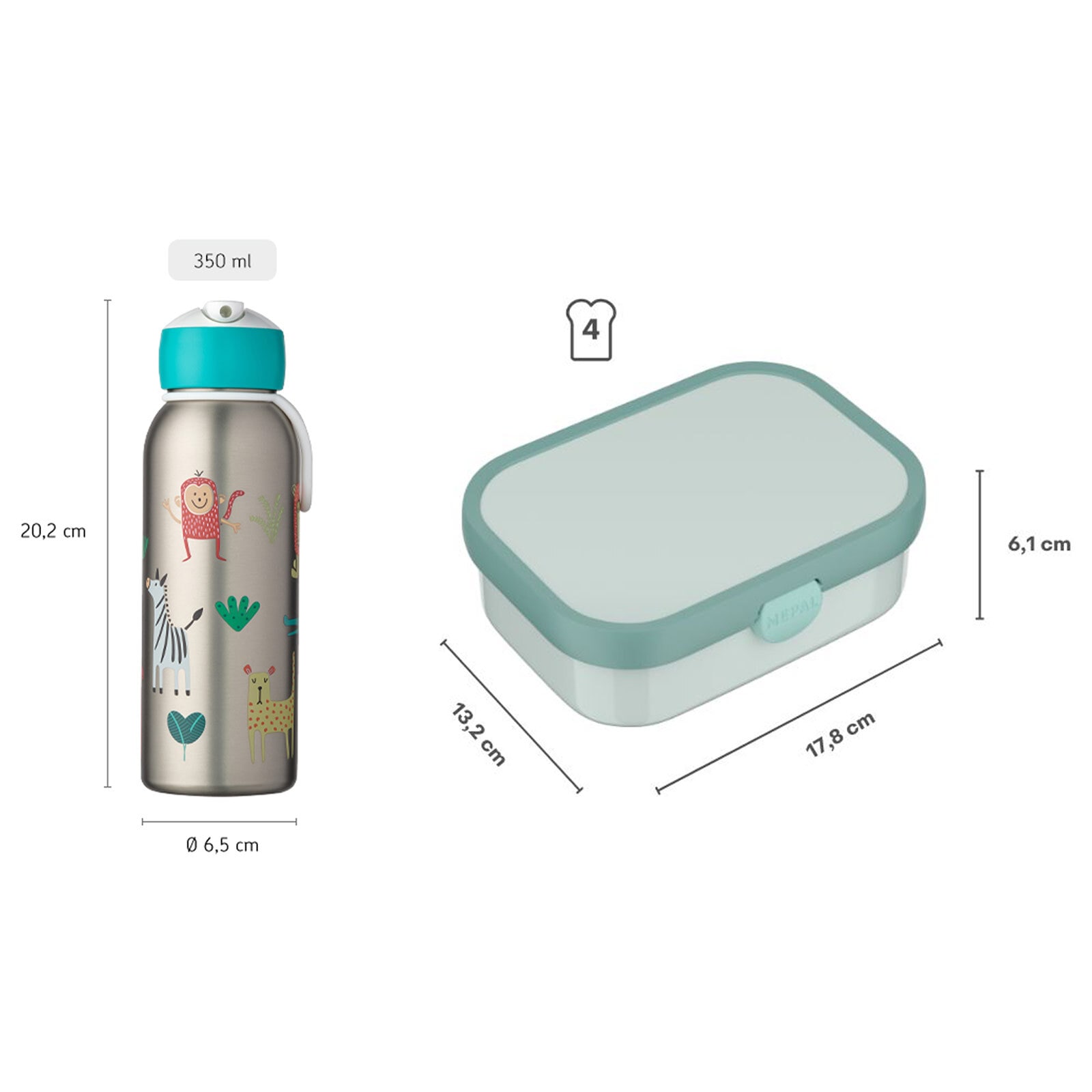 Mepal Lunchbox »Lunchset mit Thermoflasche Campus 2er Set« Spülmaschinengeeignet