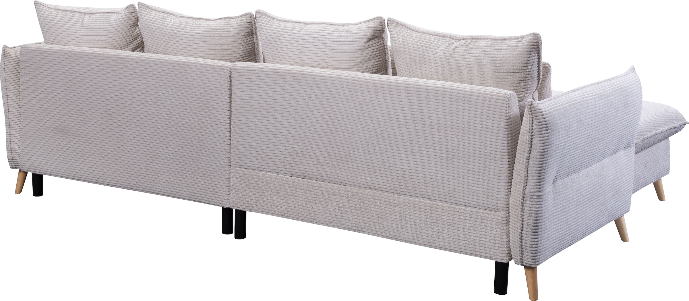 exxpo - sofa fashion Ecksofa »WALPY, elegant und modern, hoher Sitzkomfort, schmale Armlehnen« L-Form, wahlweise mit Bettfunktion und Bettkasten, in Cord