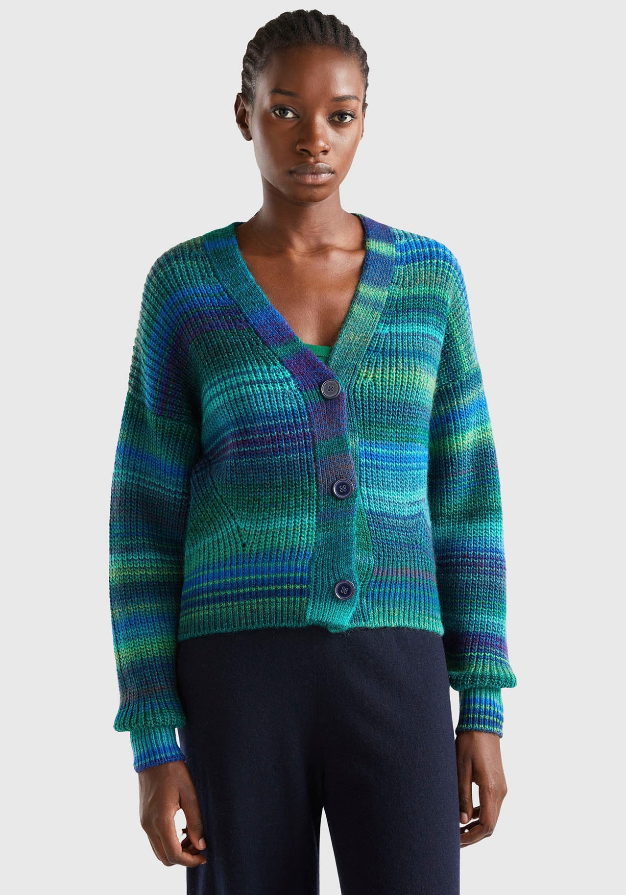 Strickjacke, im flauschig weichen Multi-Garn-Strick