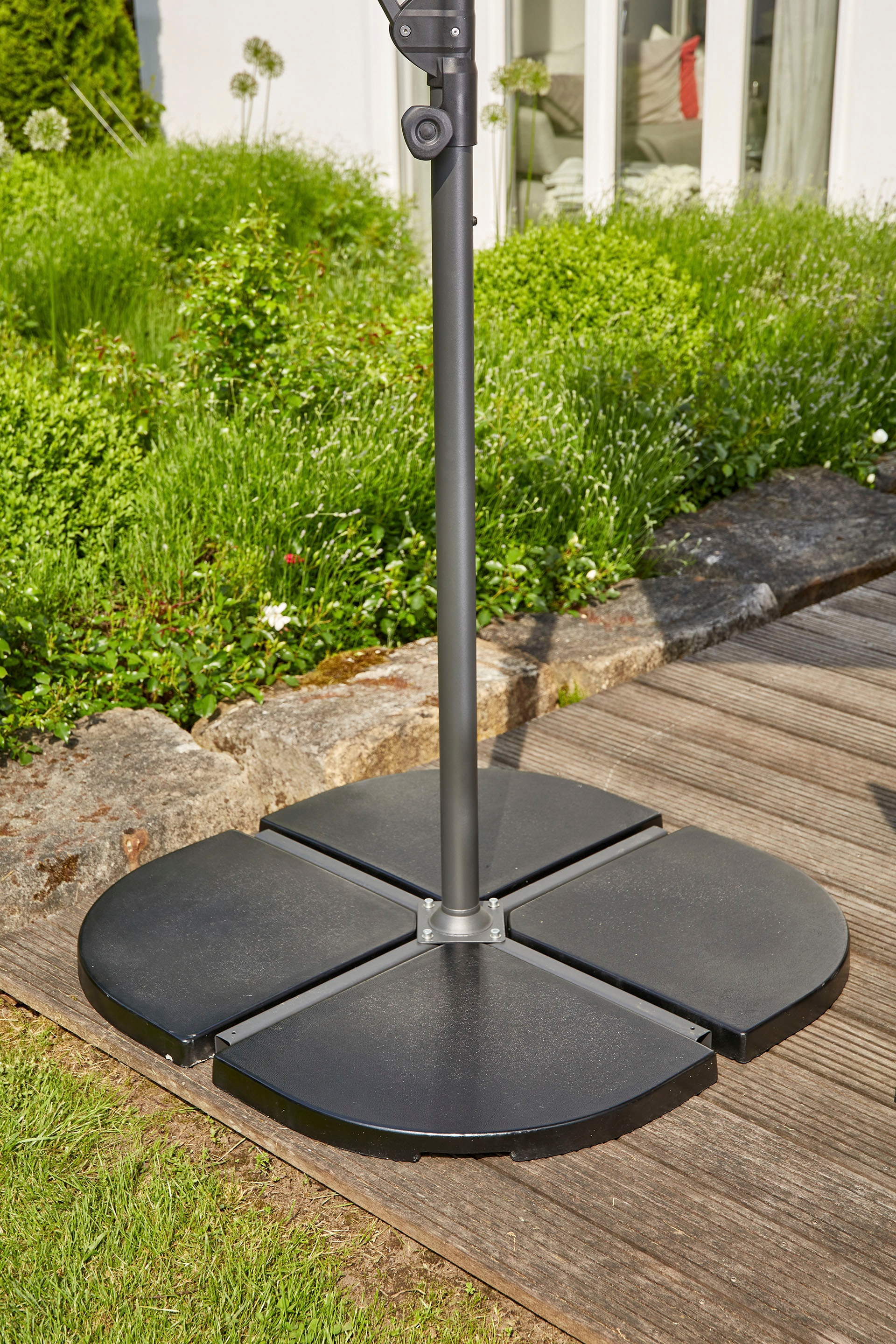 Siena Garden Ampelschirm »Leo N+«, (Set), Ø3m, inkl. 2 Beschwerungsplatten und Schutzhülle