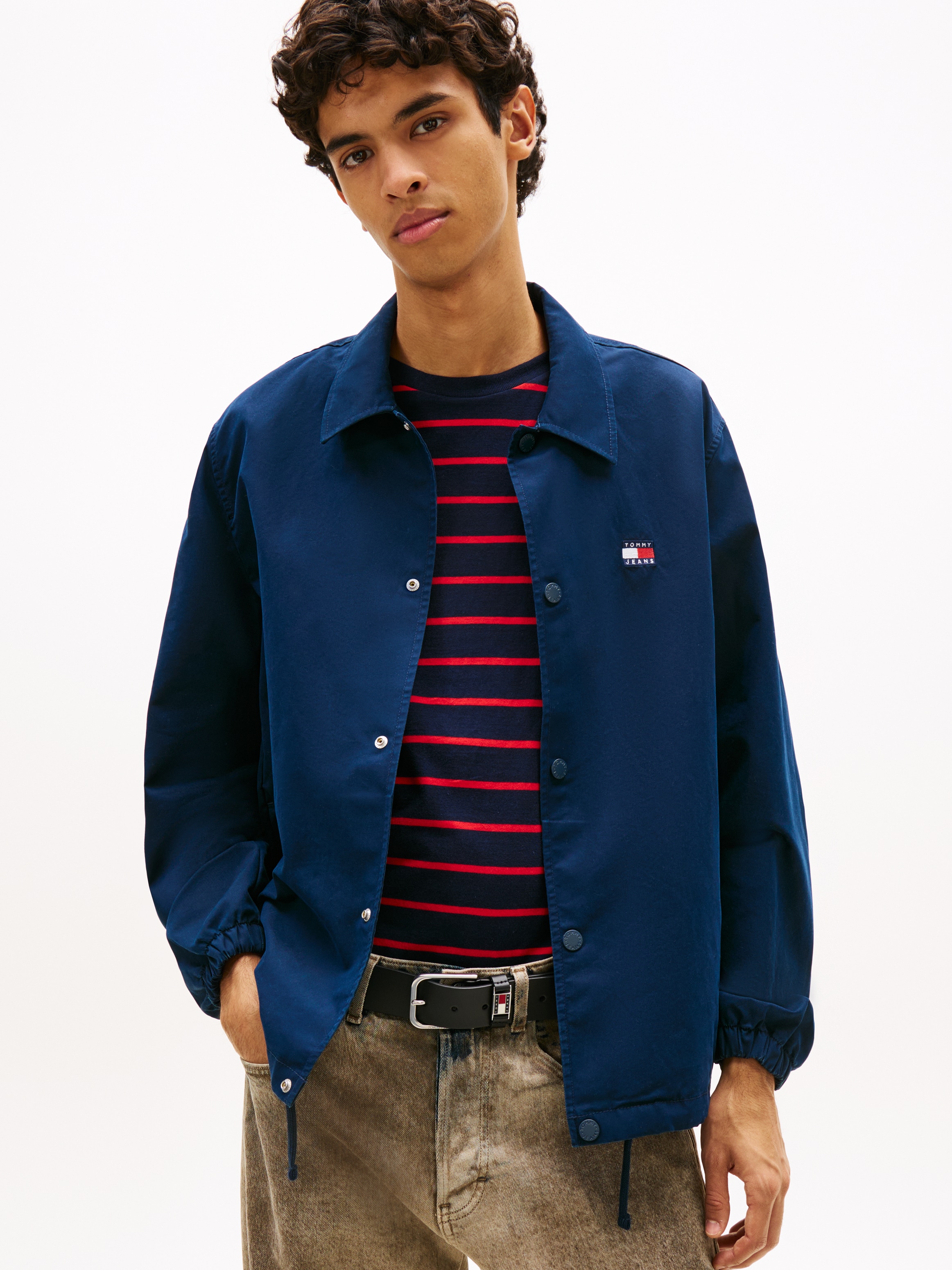 Tommy Jeans Hemdjacke »TJM SPORT OVERSHIRT« ohne Kapuze Regular fit mit Knopfleiste