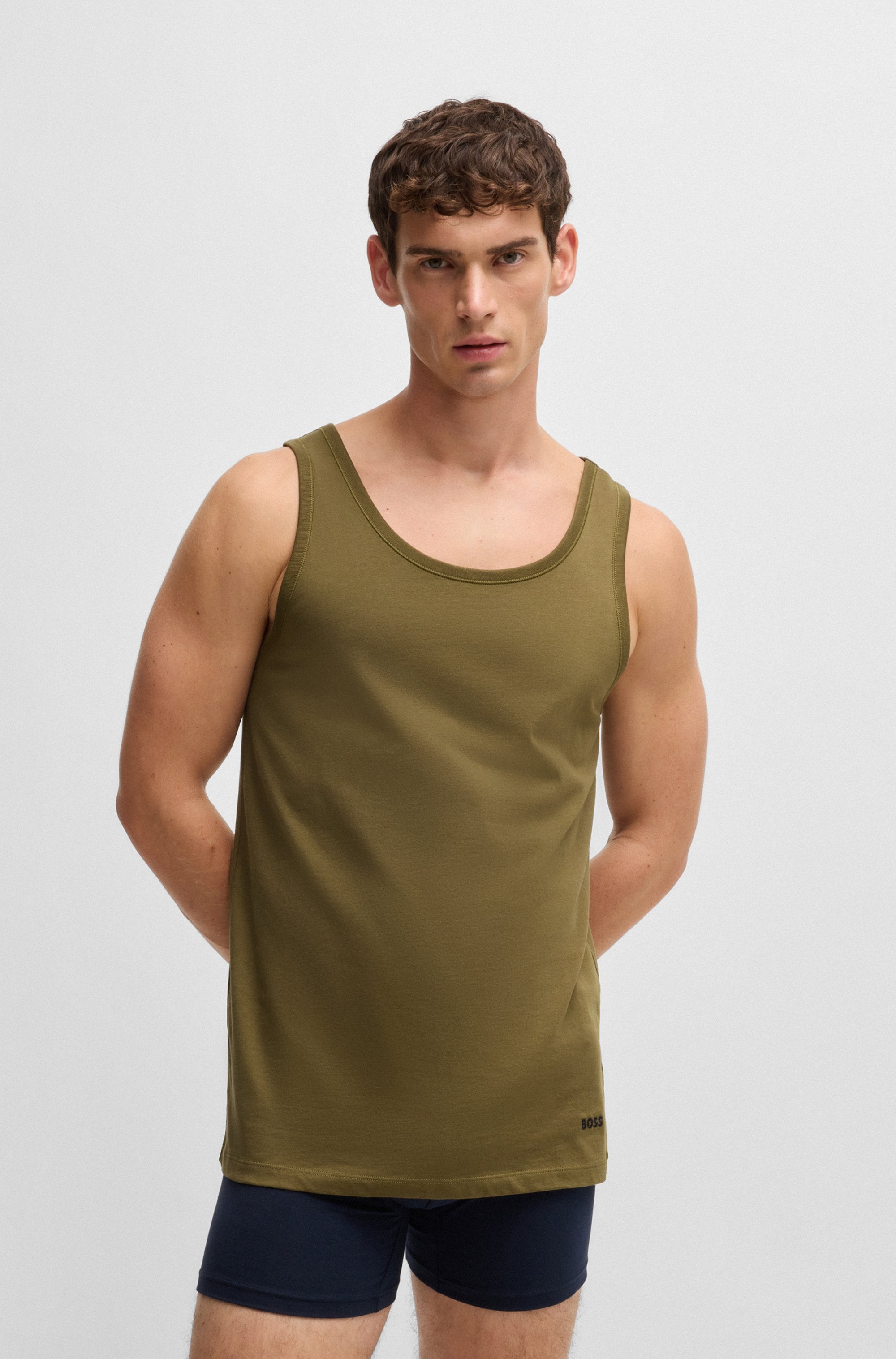 BOSS Unterhemd »Tank Top 3P CO«, (Packung, 3 St.), mit Rippbündchen