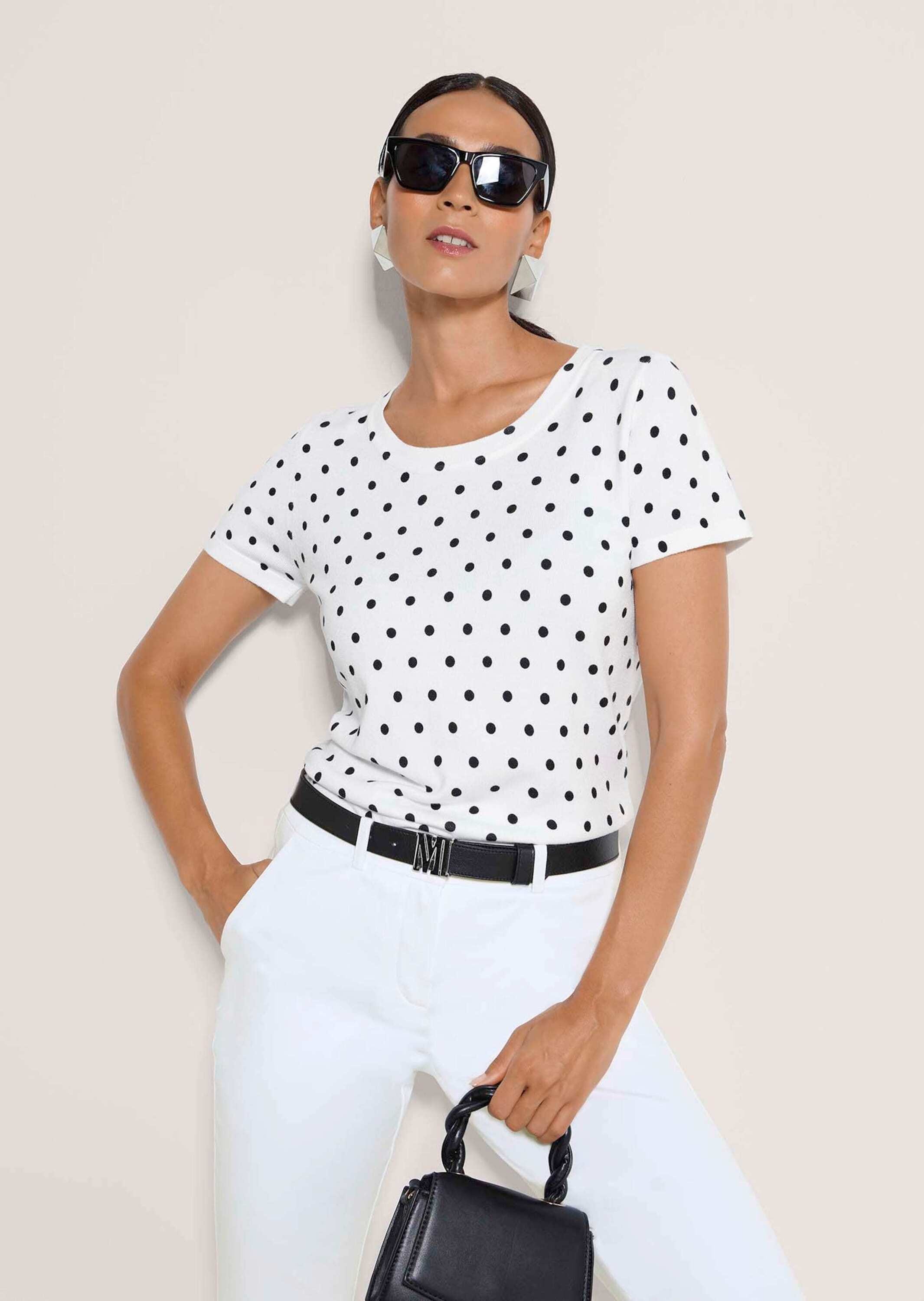 MADELEINE Longpullover »Strickshirt Glattstrickpullover mit Punkte-Print« Punkteprint