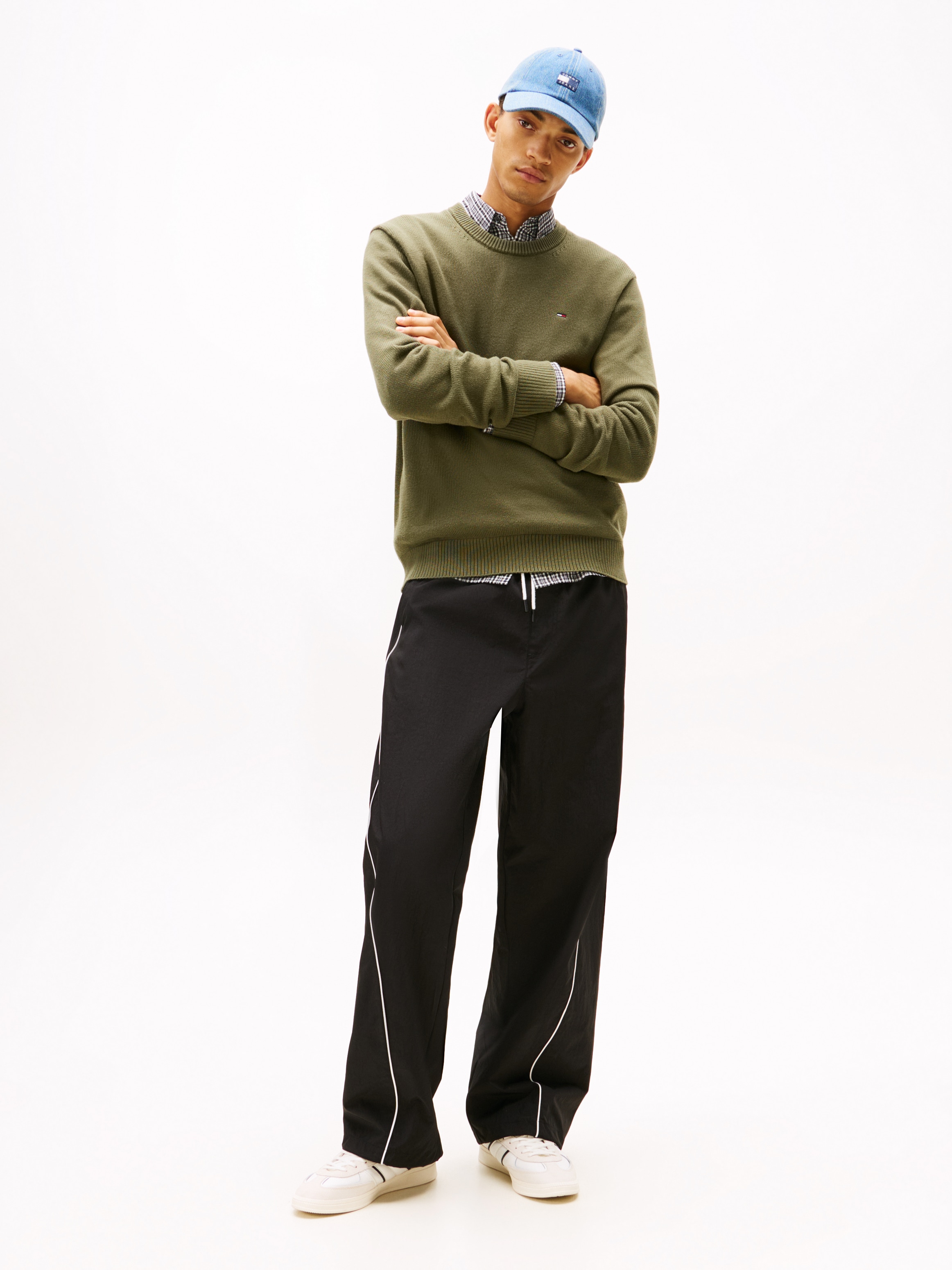 Tommy Jeans Rundhalspullover Slim fit mit Rundhalsausschnitt