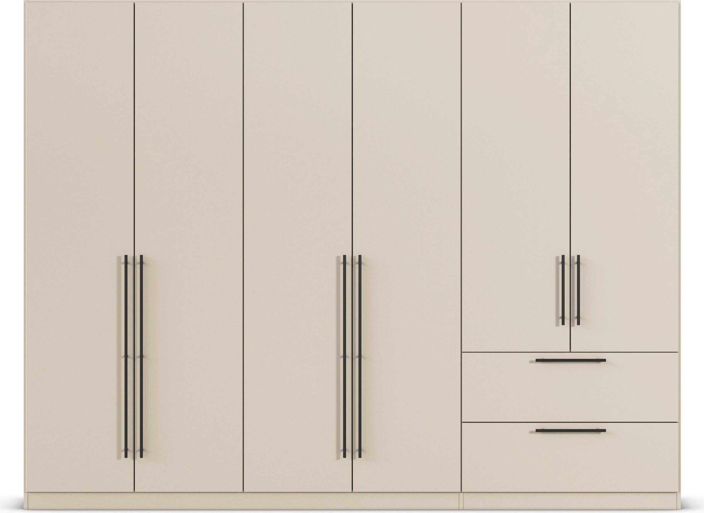 rauch Kleiderschrank »Drehtürenschrank Schrank Garderobe Wäscheschrank Schlafzimmer AVOLA«, (in 3 verschiedenen Ausstattungen BASIC/CLASSIC/PREMIUM), mit hochwertigen Stangengriffen aus Metall in Schwarz MADE IN GERMANY
