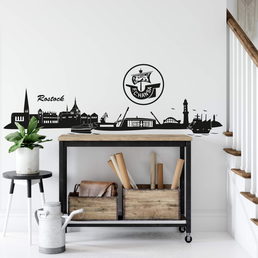 Wall-Art Wandtattoo »Hansa Rostock Skyline + Logo«, (Set, 1 St.), selbstklebend, entfernbar