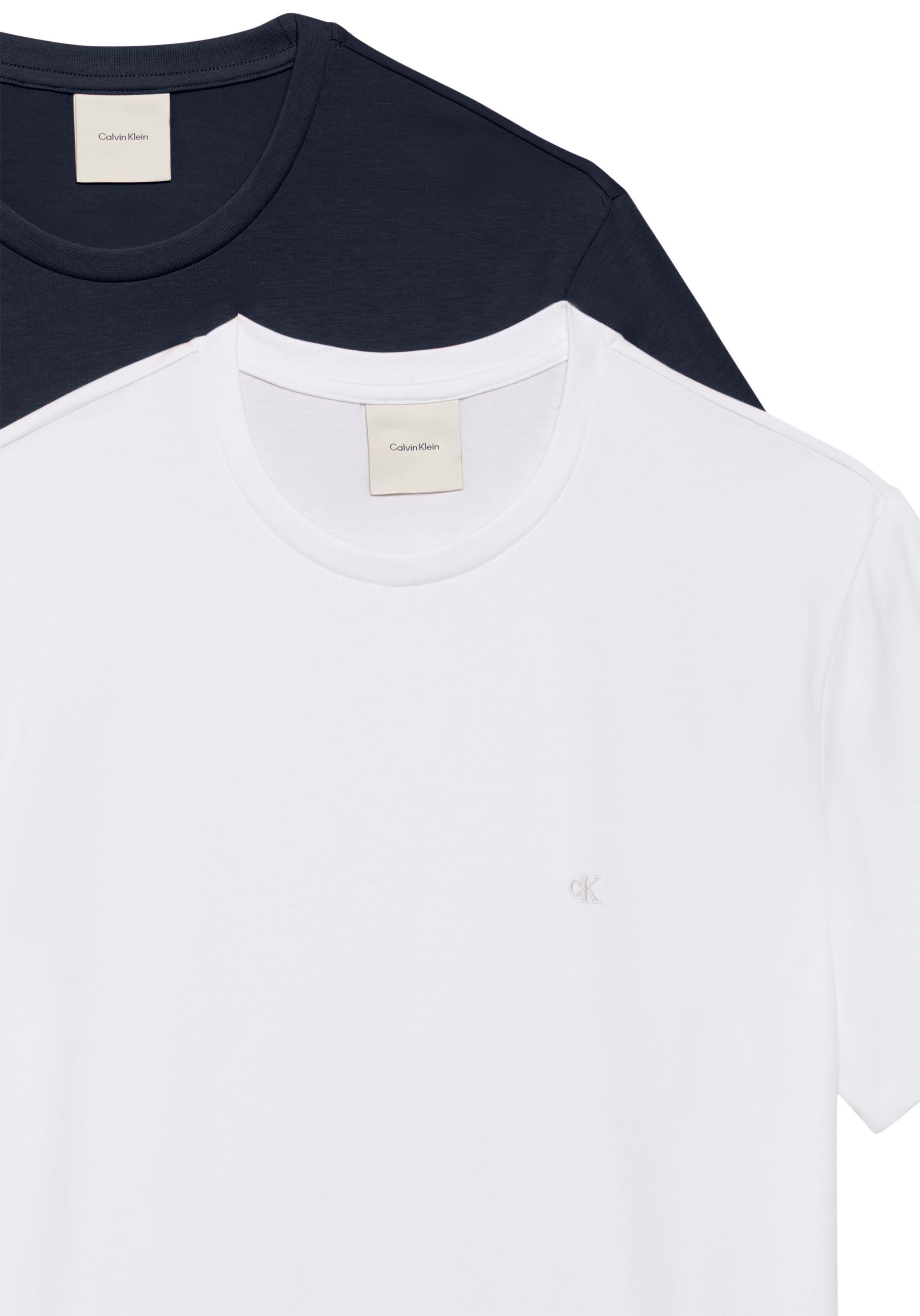 Calvin Klein T-Shirt »2 Pack SS STRETCH COTTON SLIM TEE« Packung, 2 Rundhalsausschnitt, slim fit