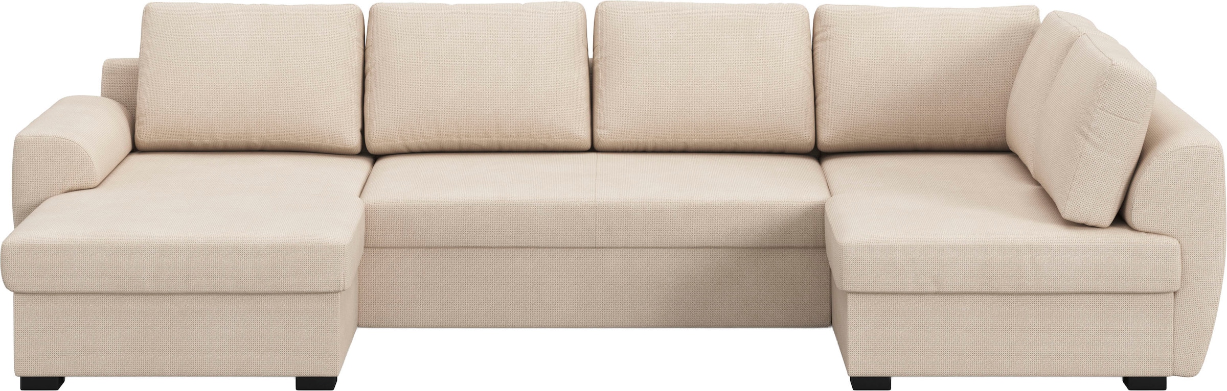 COTTA Wohnlandschaft »Drift U-Form Ottomane, Breite 327 cm« optional auch mit Schlaffunktion, Wellenunterfederung