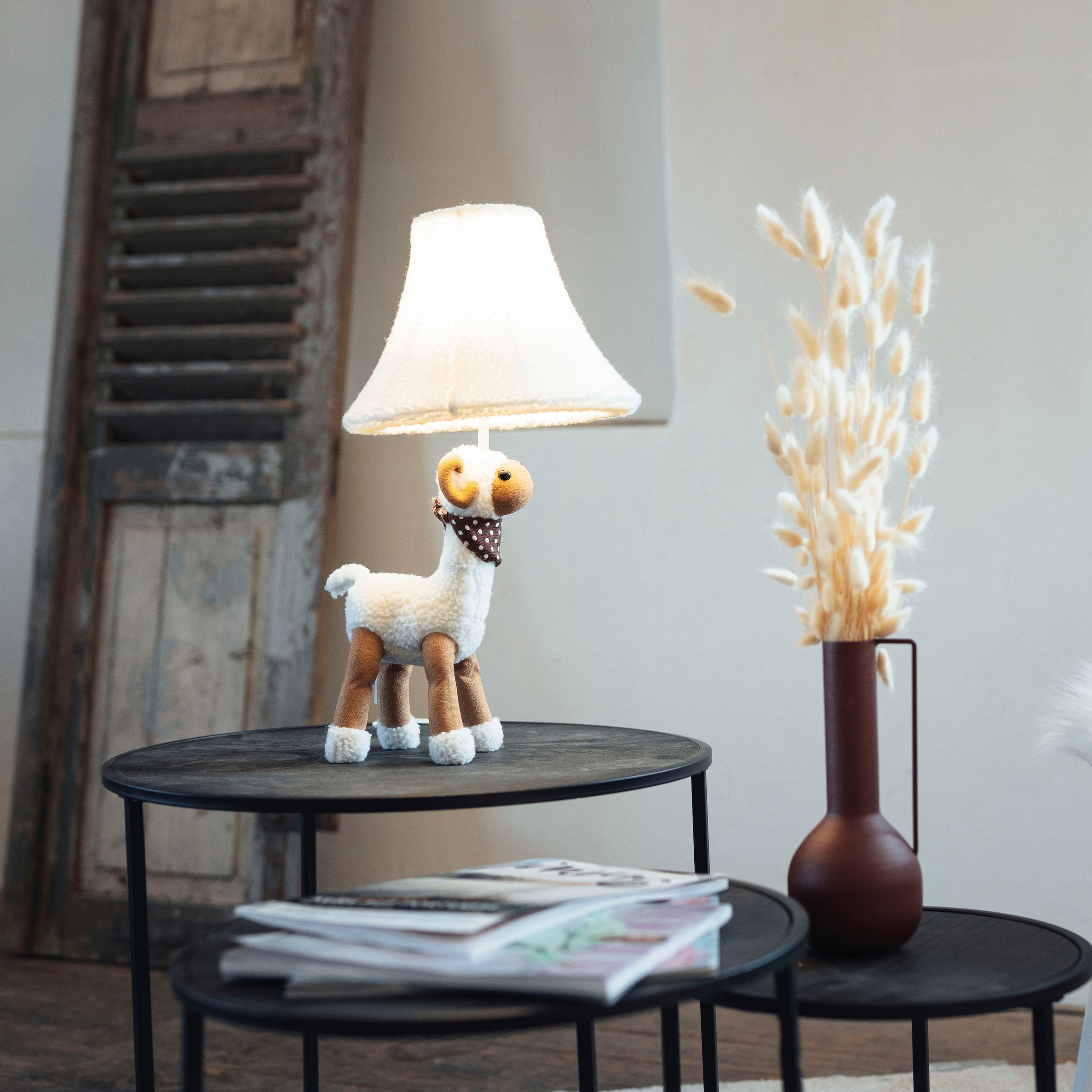 Happy Lamps for smiling eyes LED Tischleuchte »Wolle das Schaf«, 1 flammig, Leuchtmittel GU 5,3 | LED fest integriert, Hochwertig, Einzigartig, Tiermotiv