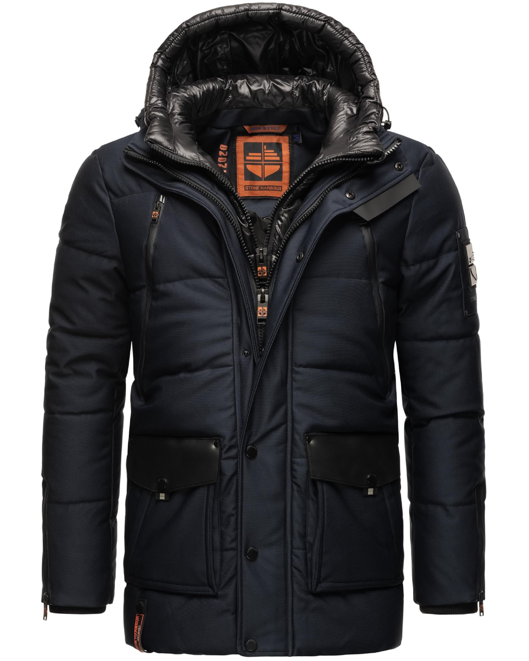 Stone Harbour Wintermantel »Winterjacke Mitjaa«, Warm gefütterter Herren Wintermantel mit doppelter Kapuze
