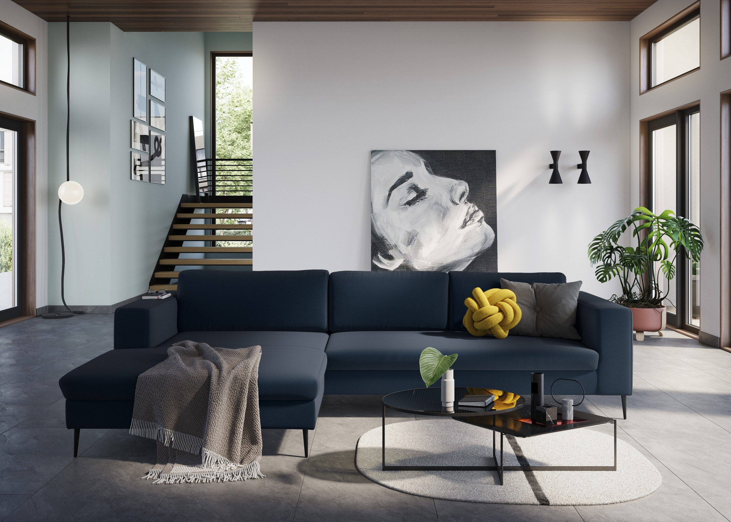 DOMO collection Ecksofa »Modica, zeitlos und elegant, L-Form«, moderne Optik mit extrabreiter Recamiere, auch in Cord
