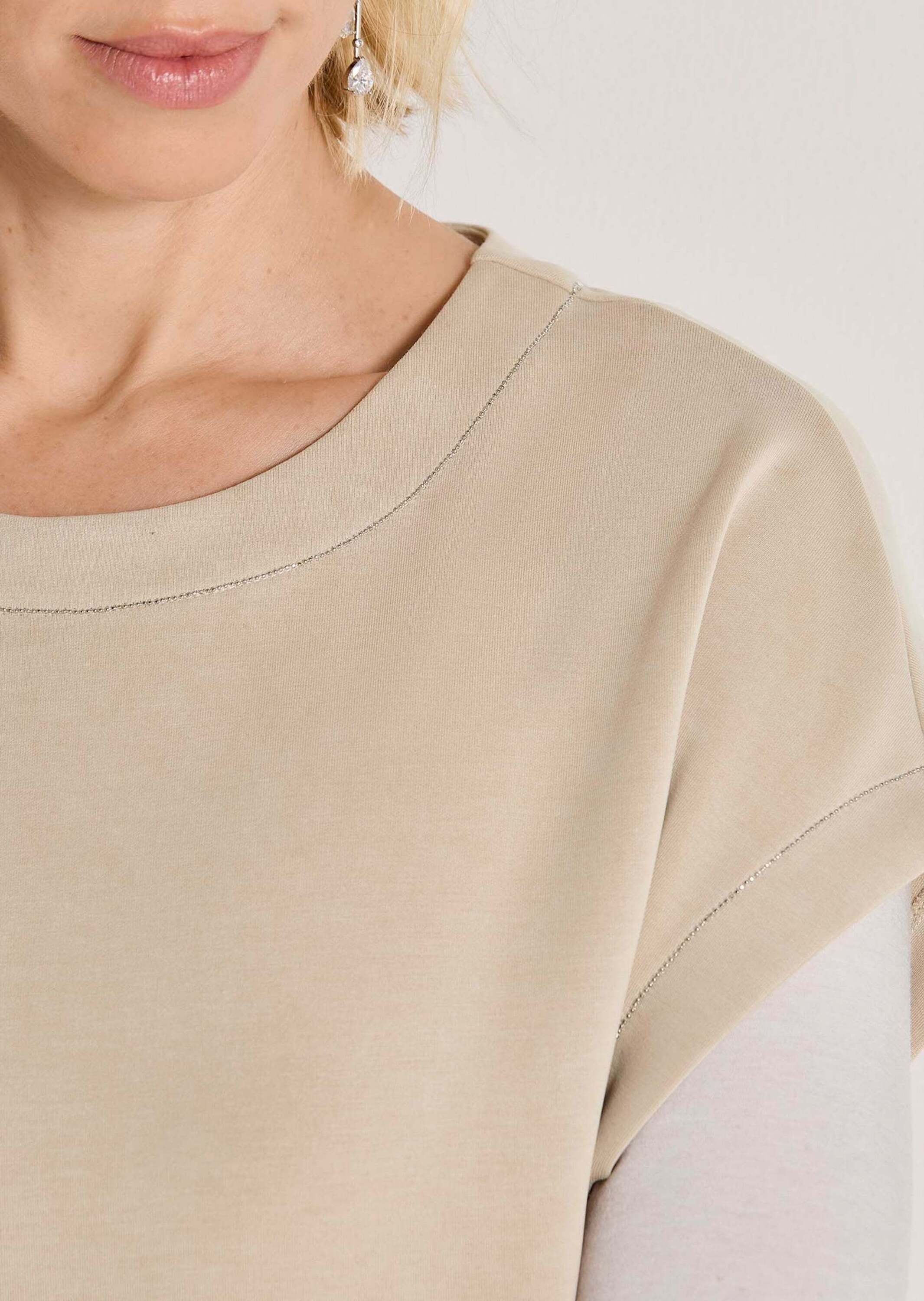 MADELEINE Midikleid »Kleid Ärmelloses Sweatkleid mit Perlenband« Ohne Tasche