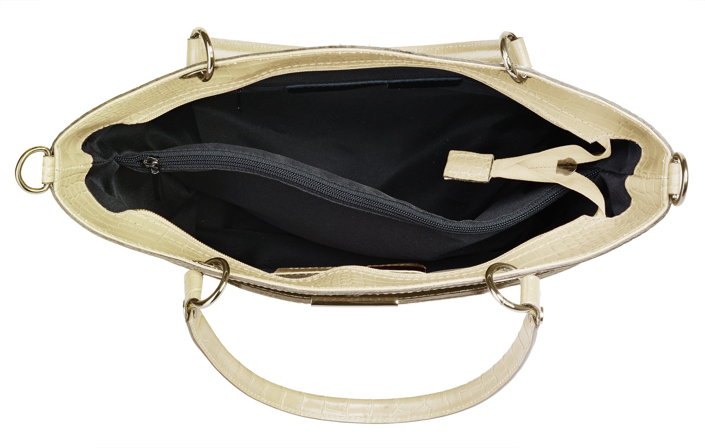Cluty Henkeltasche, echt Leder, Made in Italy