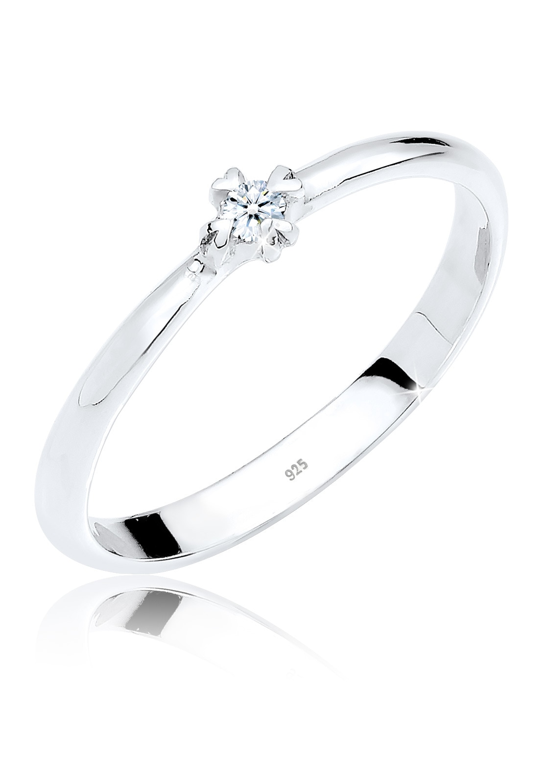 Elli DIAMONDS Trauring »Ring Solitär Verlobung Diamant 0.03 ct. 925 Silber«