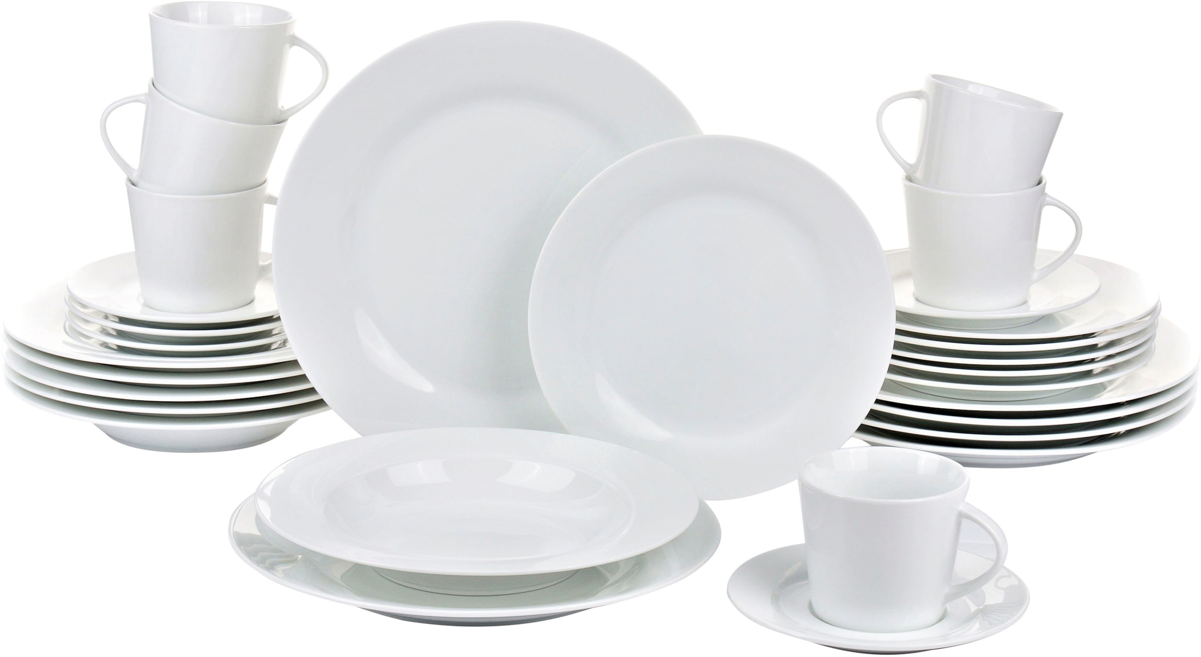 Retsch Arzberg Kombiservice »Geschirr-Set, Service Classico« zeitlose, schlichte Form, 30 Teile, für 6 Personen