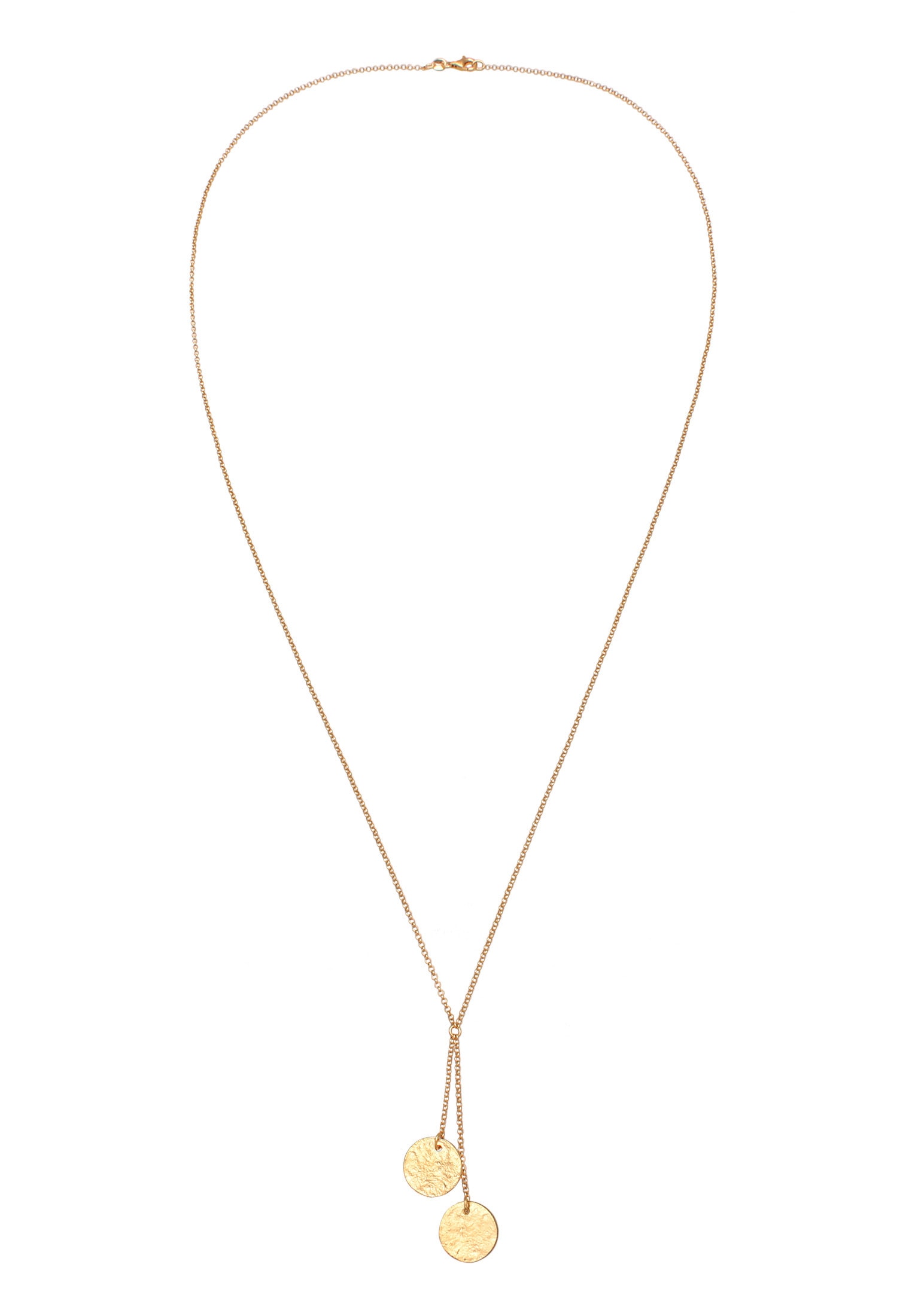 Elli Lange Kette »Halskette Y-Kette Plättchen Coin Strukturiert 925 Silber«