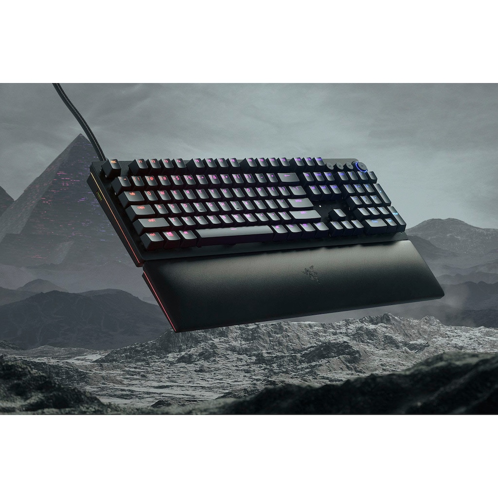 RAZER Gaming-Tastatur »Huntsman V2 Analog - DE«, (Multimedia-Tasten-Handgelenkauflage-Ziffernblock-USB-Anschluss)