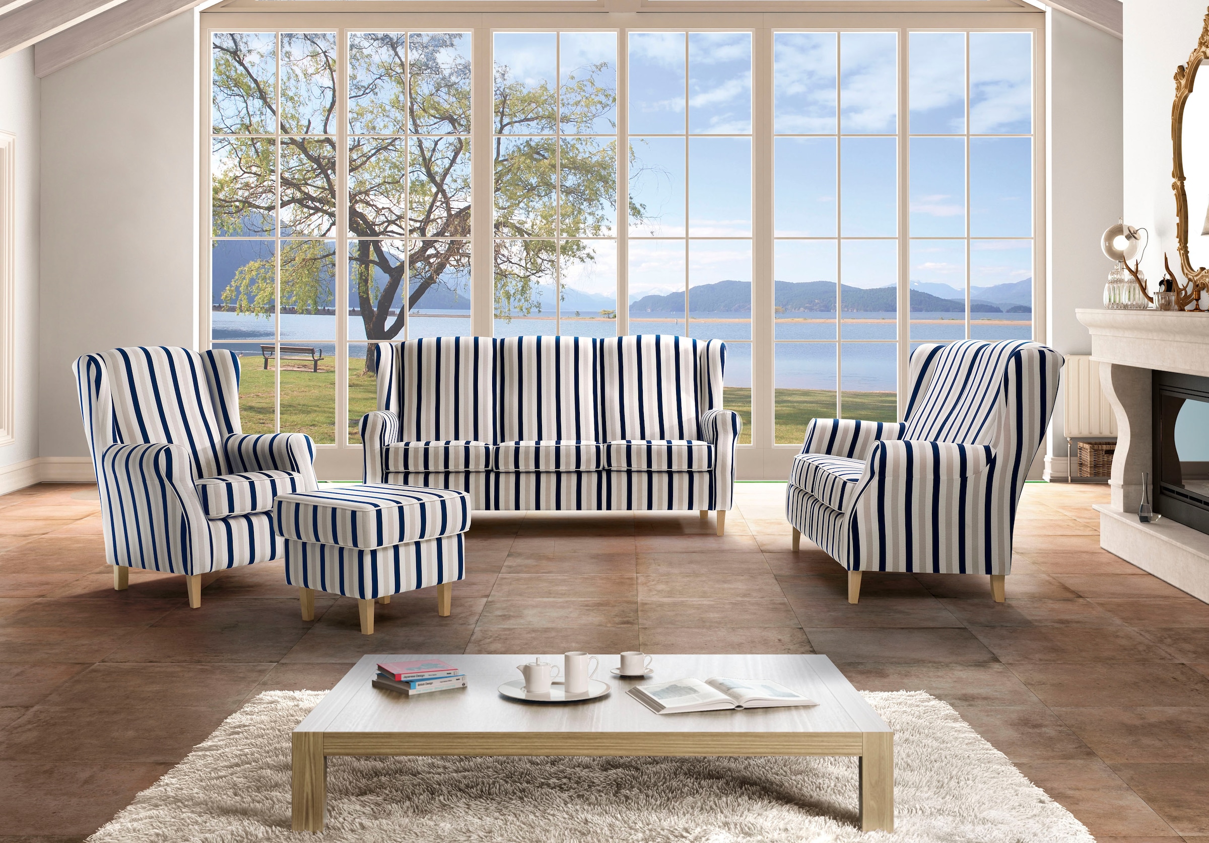 Max Winzer® 2-Sitzer »Luke Küchensofa, hohe Rückenlehne, komfortabler Federkern«, im Retrolook, Breite 138 cm