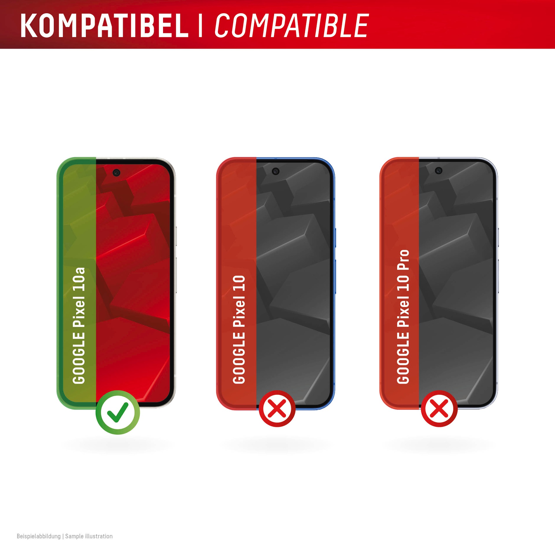 Displex Displayschutzglas »Real Glass Screen Protector inkl. Case mit MountMaster« für Google Pixel 10a Displayschutzfolie, Schutzfolie, Bildschirmschutz, kratz- & stoßfest