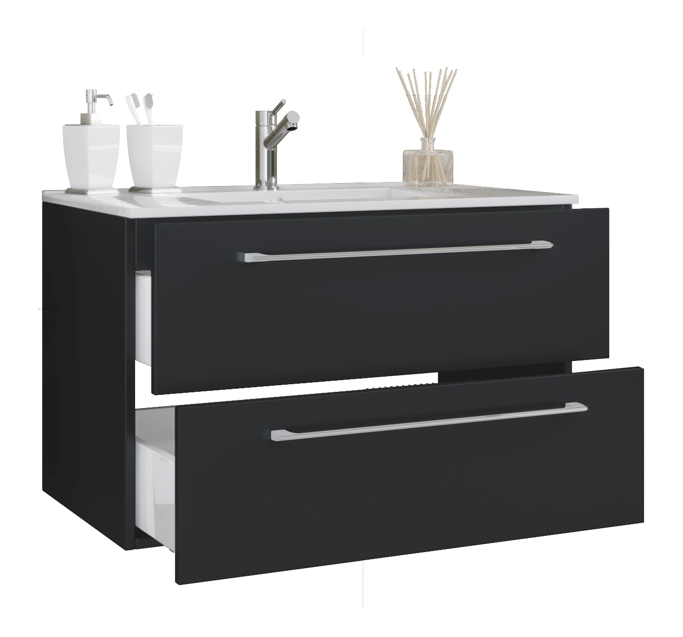 VCM Waschtisch »2-tlg. Waschplatz Waschtisch Badinos 2 Schublade« 2 Stk. tlg.