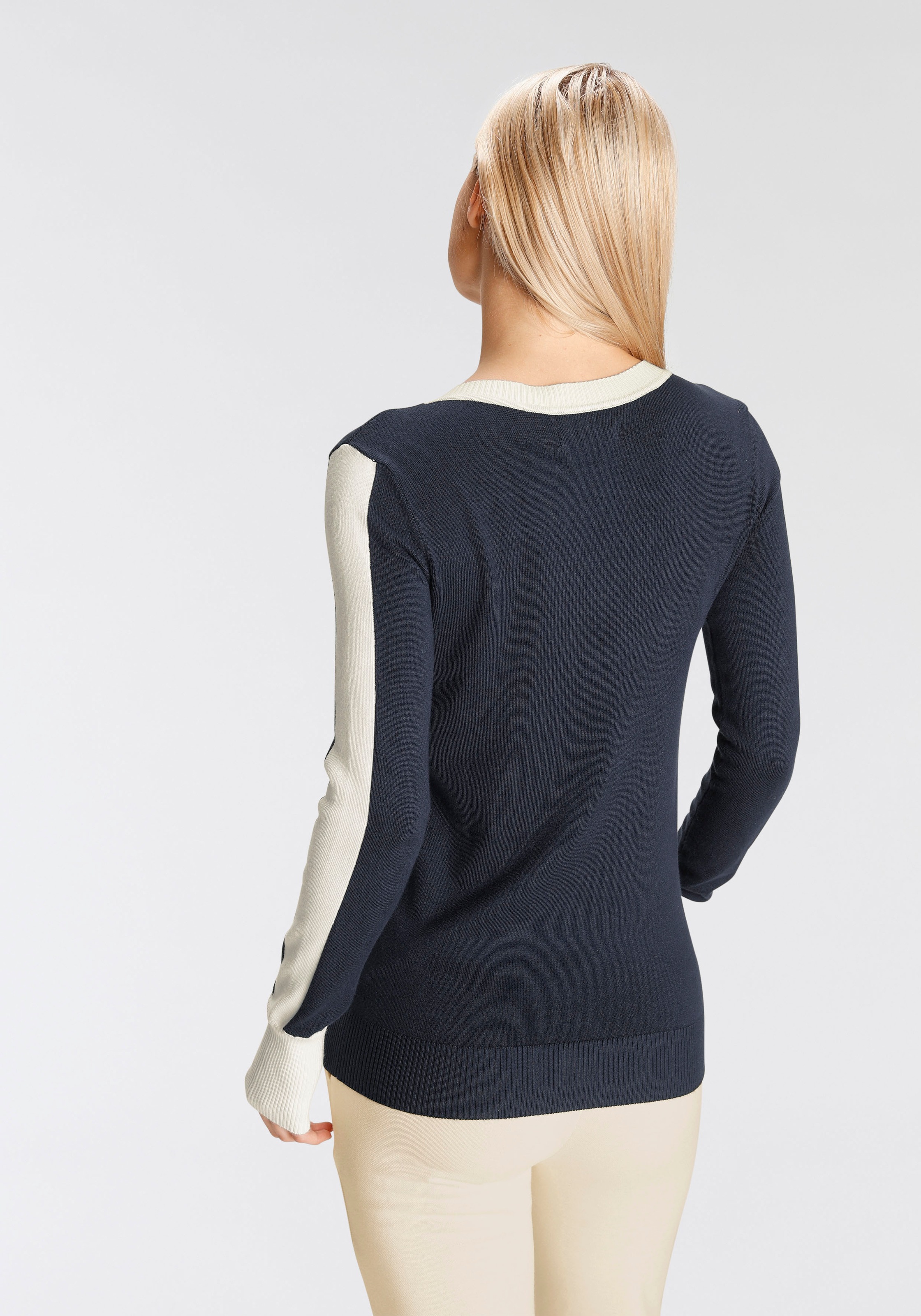 DELMAO V-Ausschnitt-Pullover