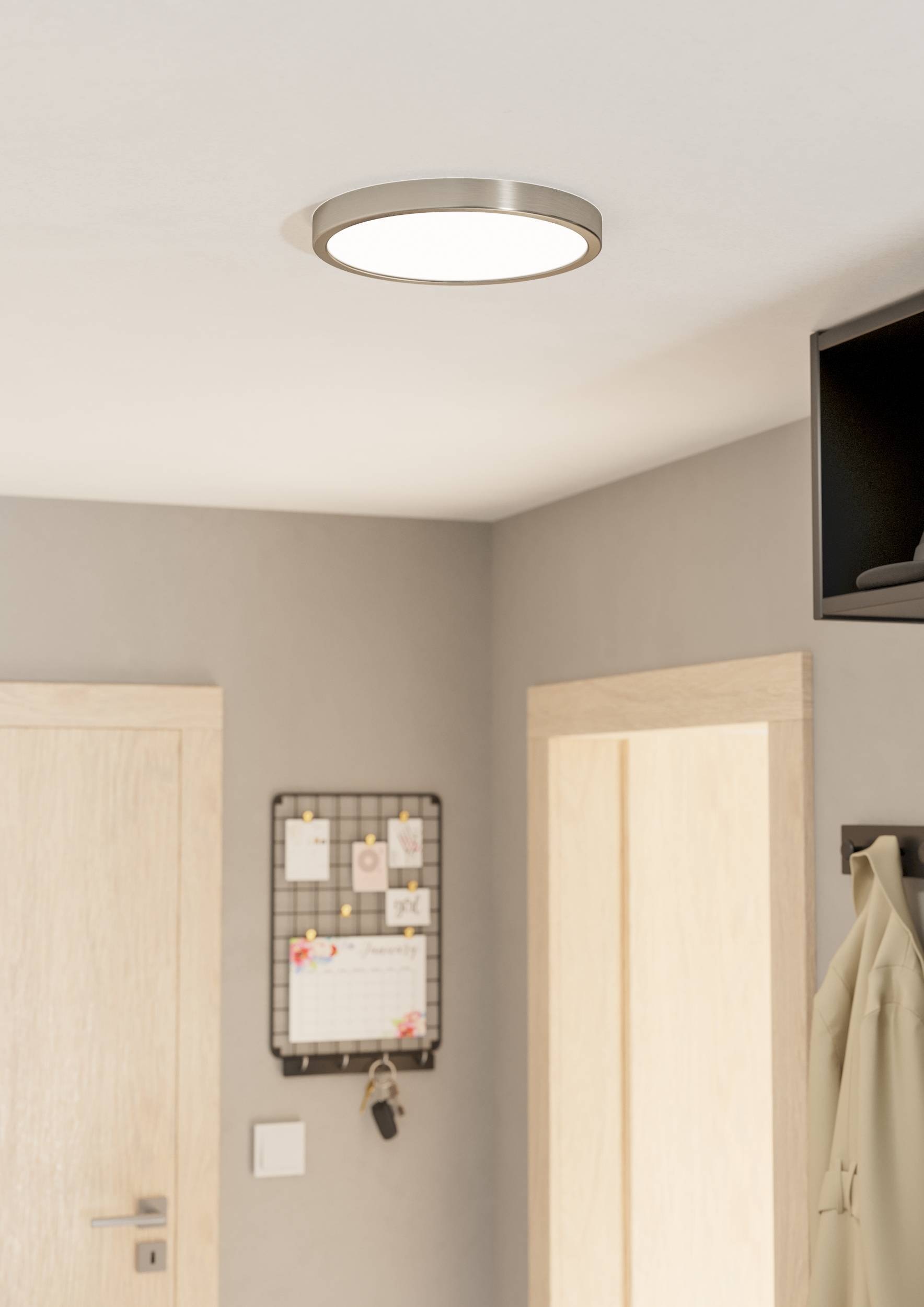 EGLO Aufbauleuchte »Fueva 5 Deckenlampe, Wohnzimmerlampe, Stahl und Kunststoff, Flurlampe« LED-Modul 1 Stk. Neutralweiß Ø 28,5 cm, Aufbauleuchte, Deckenlampe, Weiß, LED Aufbaulampe, Lampe