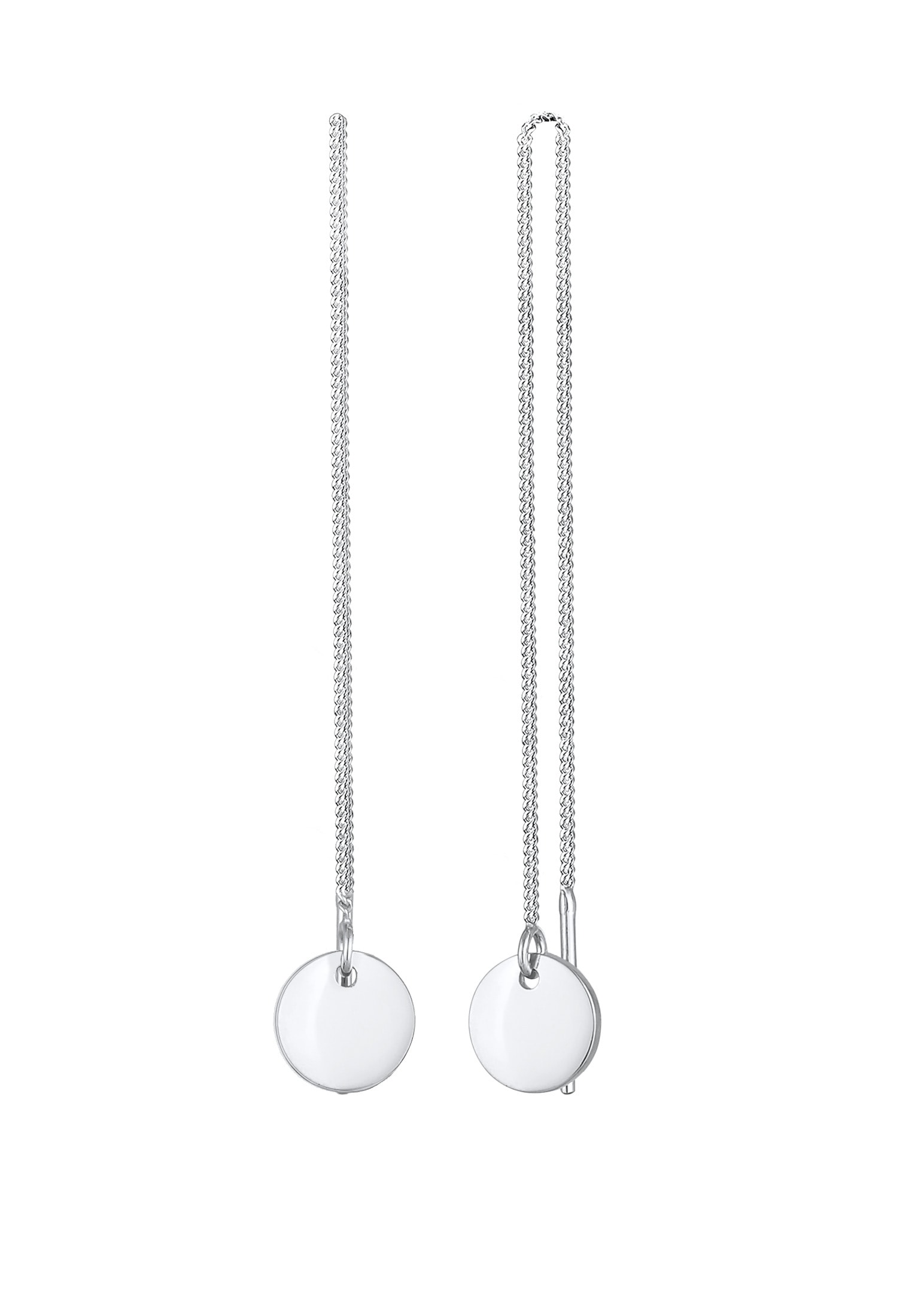 Elli Paar Ohrhänger »Ohrringe Durchzieher Plättchen Kreis Hänger 925 Silber«