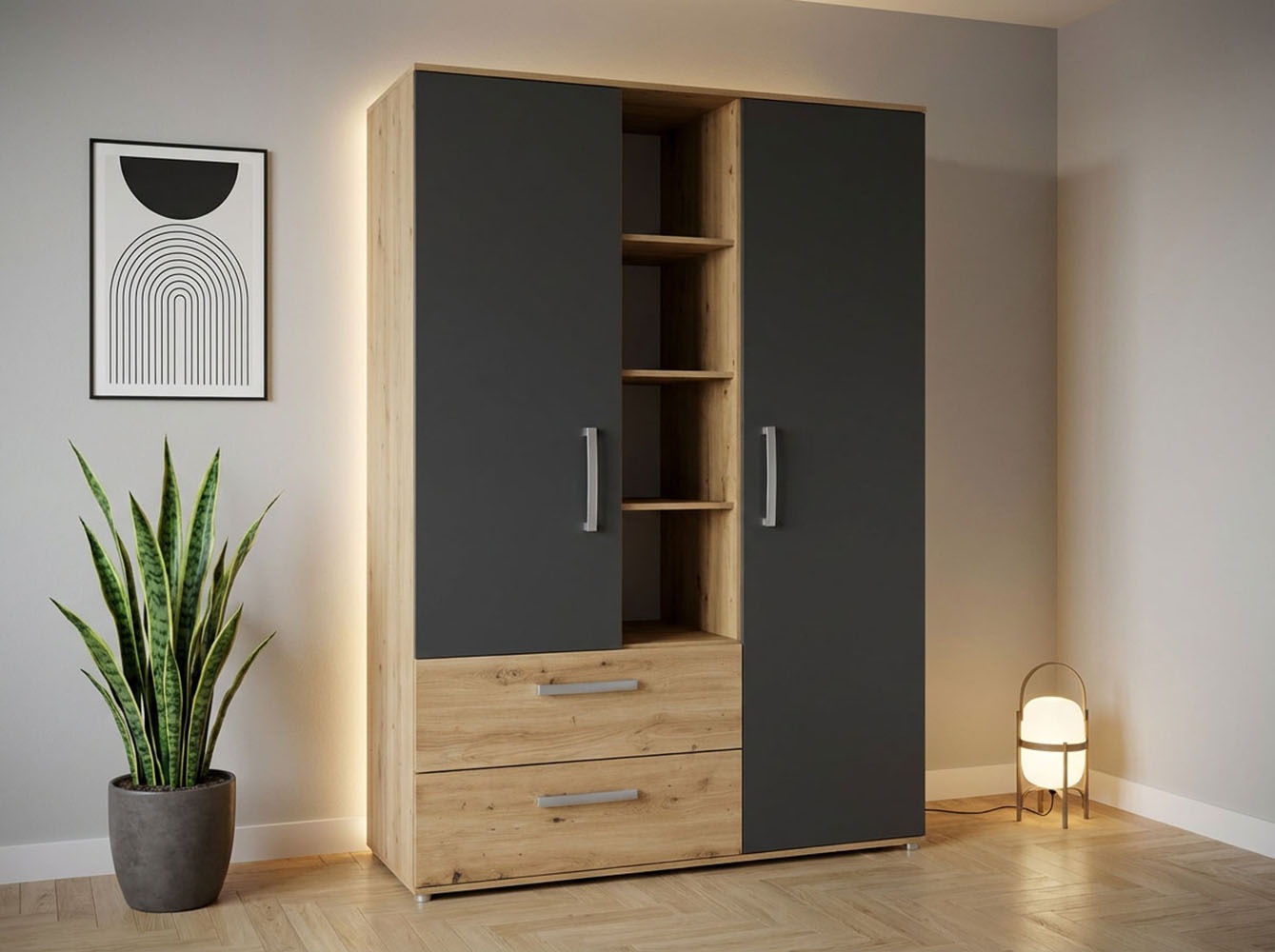 arthur berndt Kleiderschrank »Alessio, Kinderkleiderschrank« Kleiderschrank, mit Melamin-Oberfläche