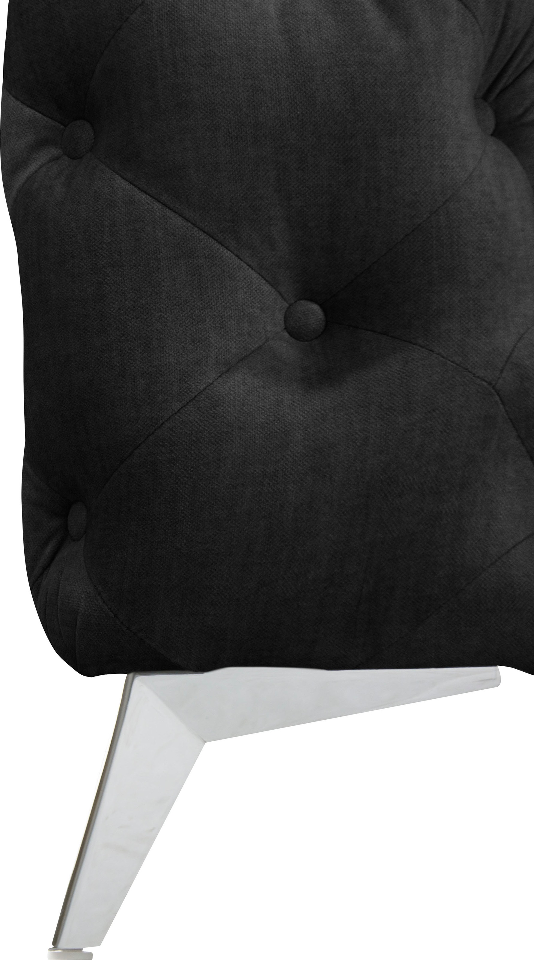Leonique Chesterfield-Sofa »Ecksofa GLYNIS L-Form mit Wellenunterfederung, Maße B/T/H 264/264/75cm«, aufwändige Knopfheftung, moderne Chesterfield Optik, Fußfarbe wählbar