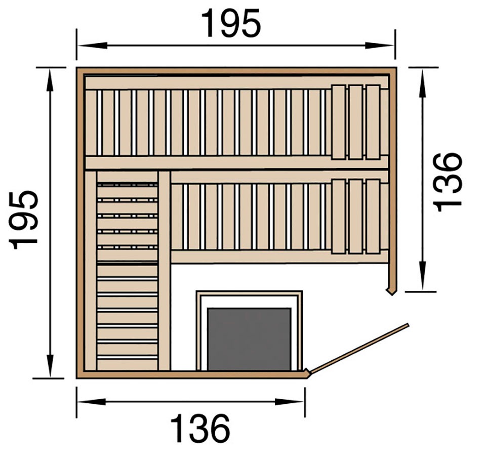 weka Sauna »Kemi« Set,  7,5 kW-Ofen mit digitaler Steuerung