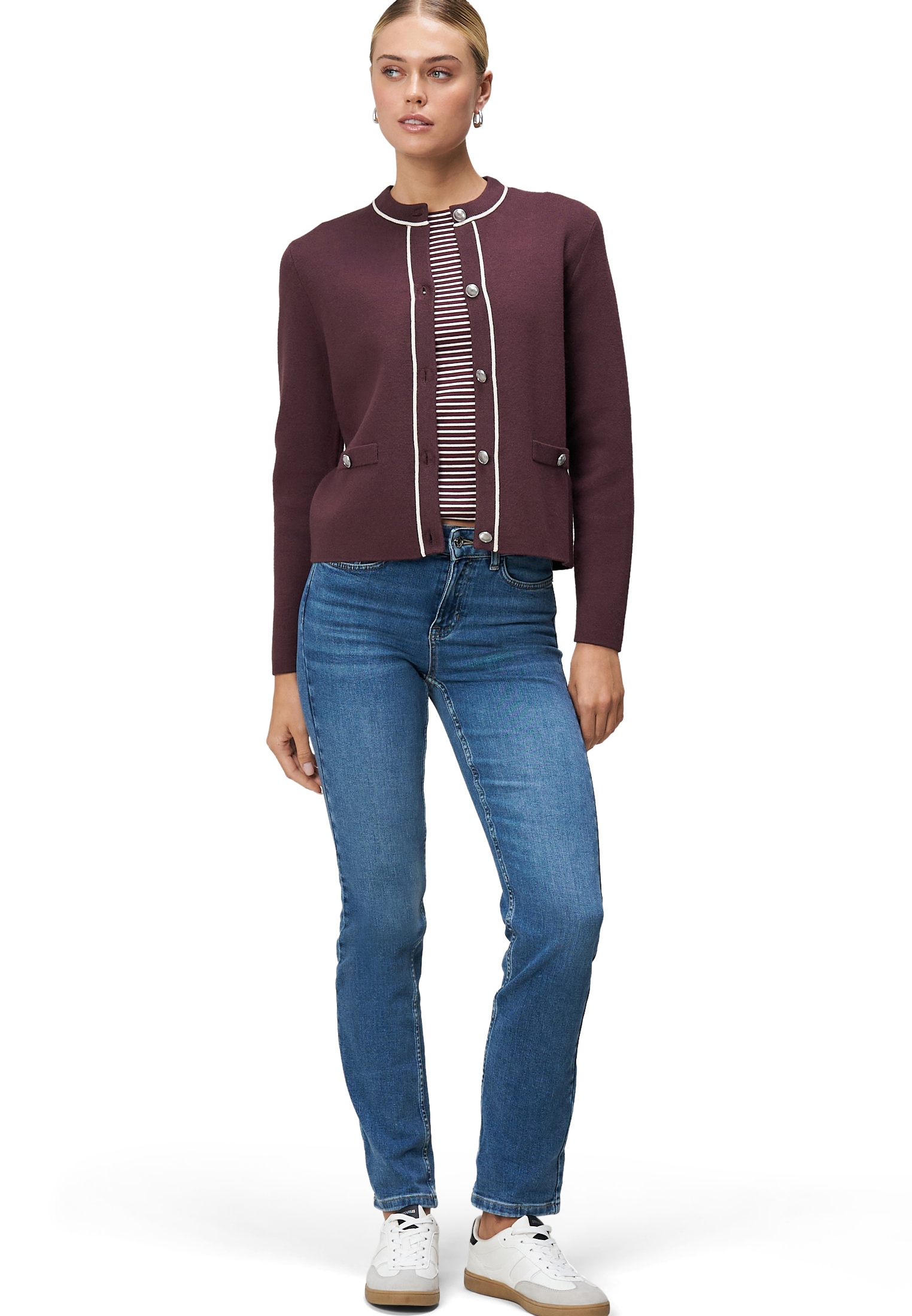 Zero Strickjacke »Strickjacke mit Ziertaschen«