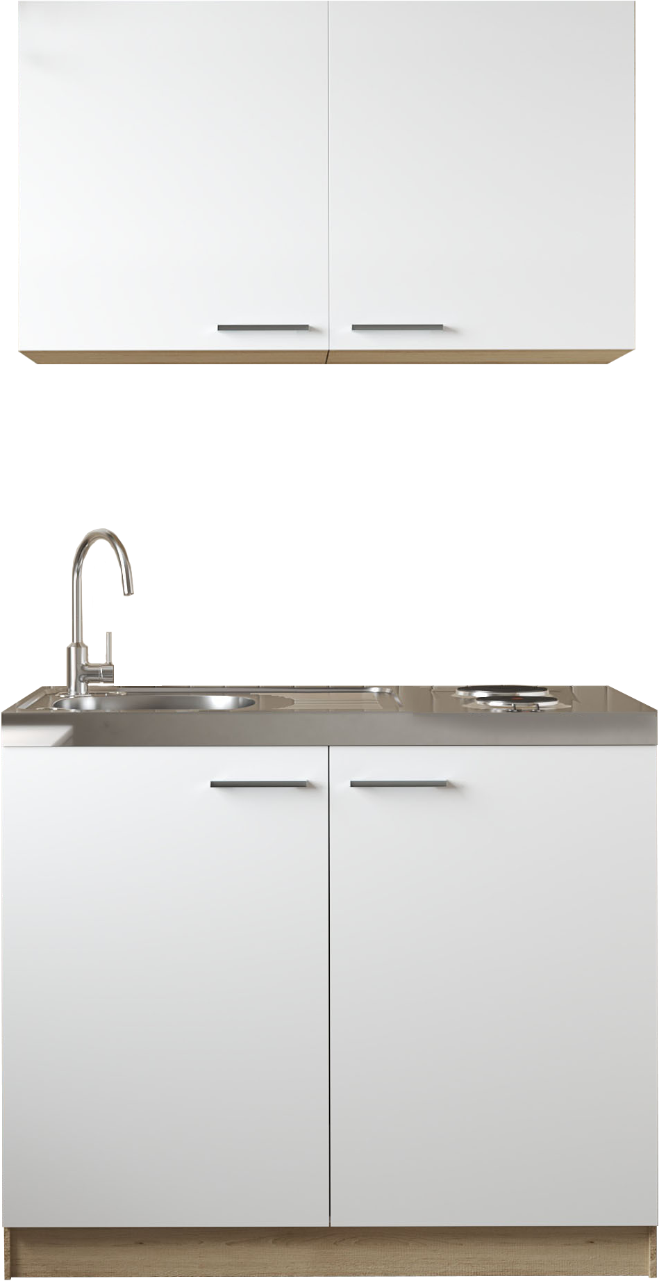 RESPEKTA Pantryküche »Merle« Breite 100 cm, Soft-Close, Spülenabdeckung mit Edelstahlkochmulde