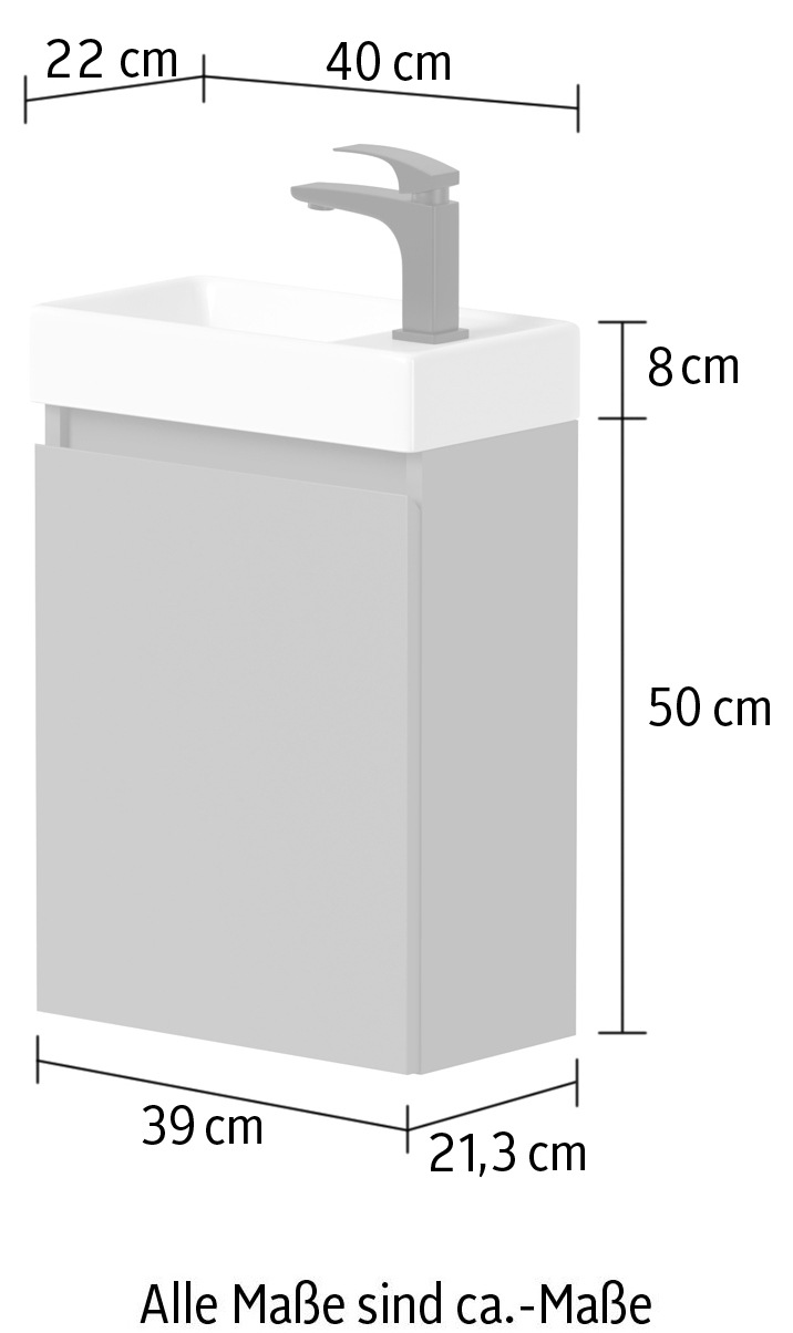 welltime Waschtisch »Mini«, Breite 40cm, mit Soft-Close-Funktion, FSC zertifiziert